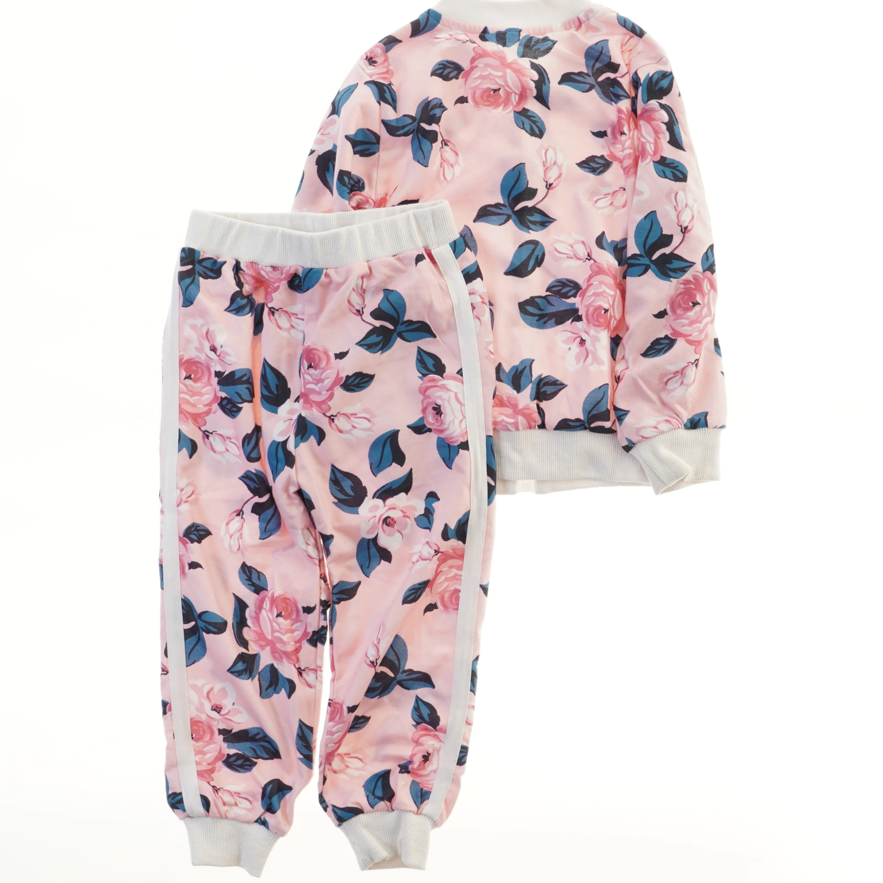 Blomster-mønstret træningsdragt til børn (str. 122)