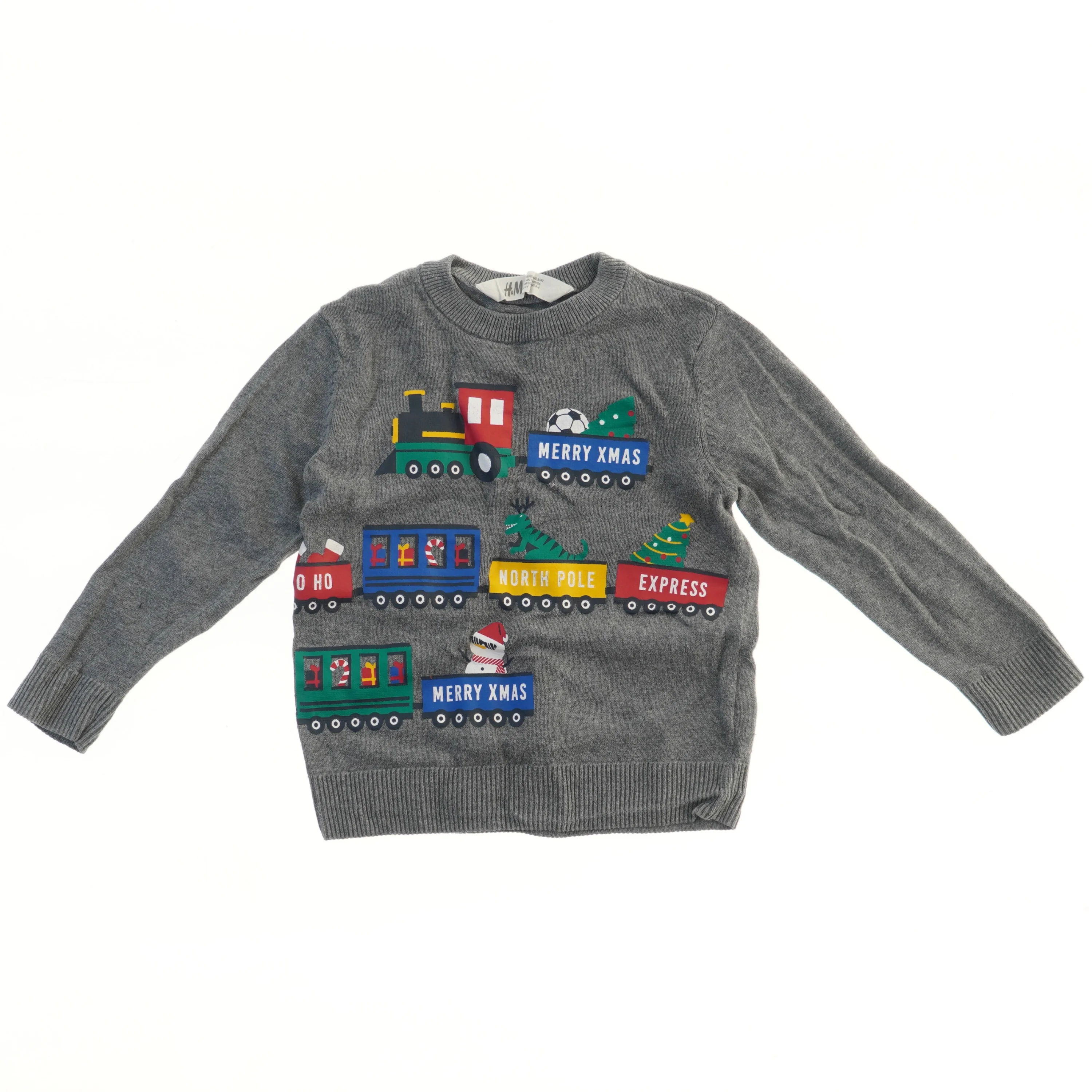 Julesweater med togmotiv fra H&M (str. 98)