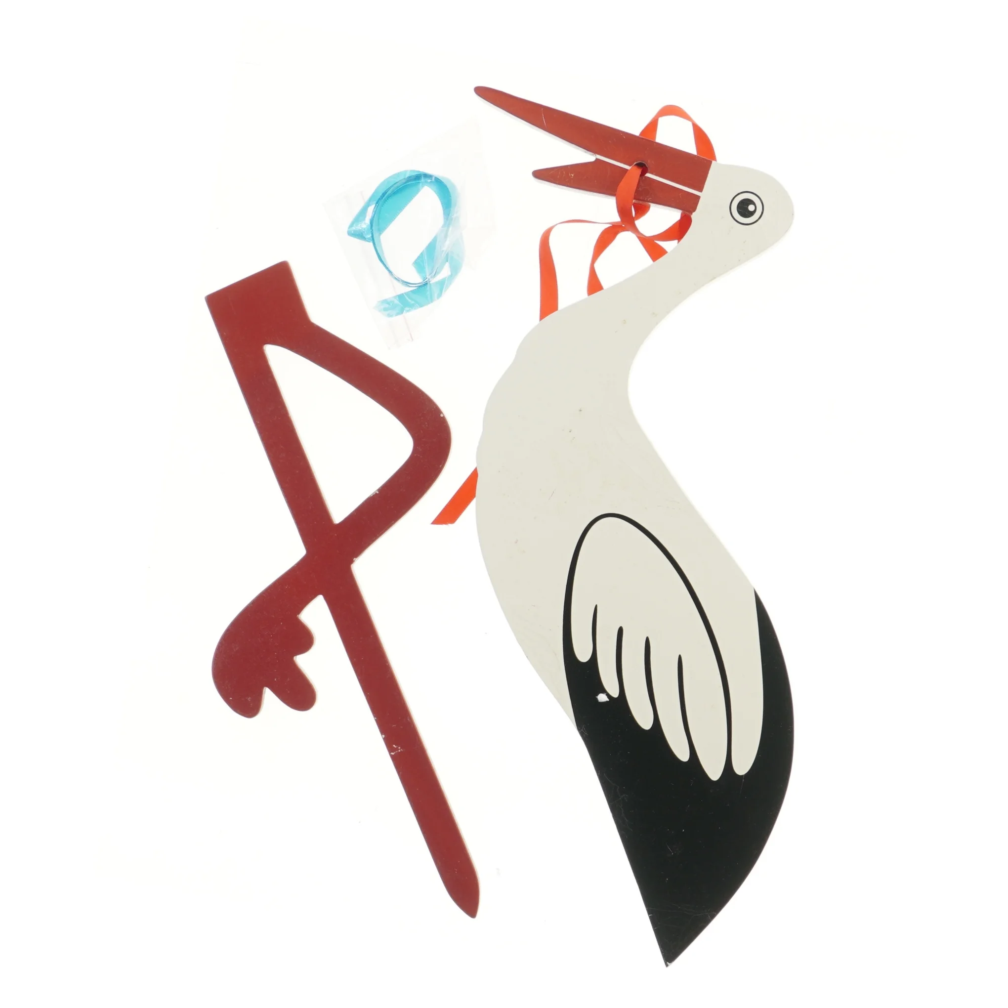 Hængende dekoration af stork fra Magni Denmark (str. 55,5 cm)