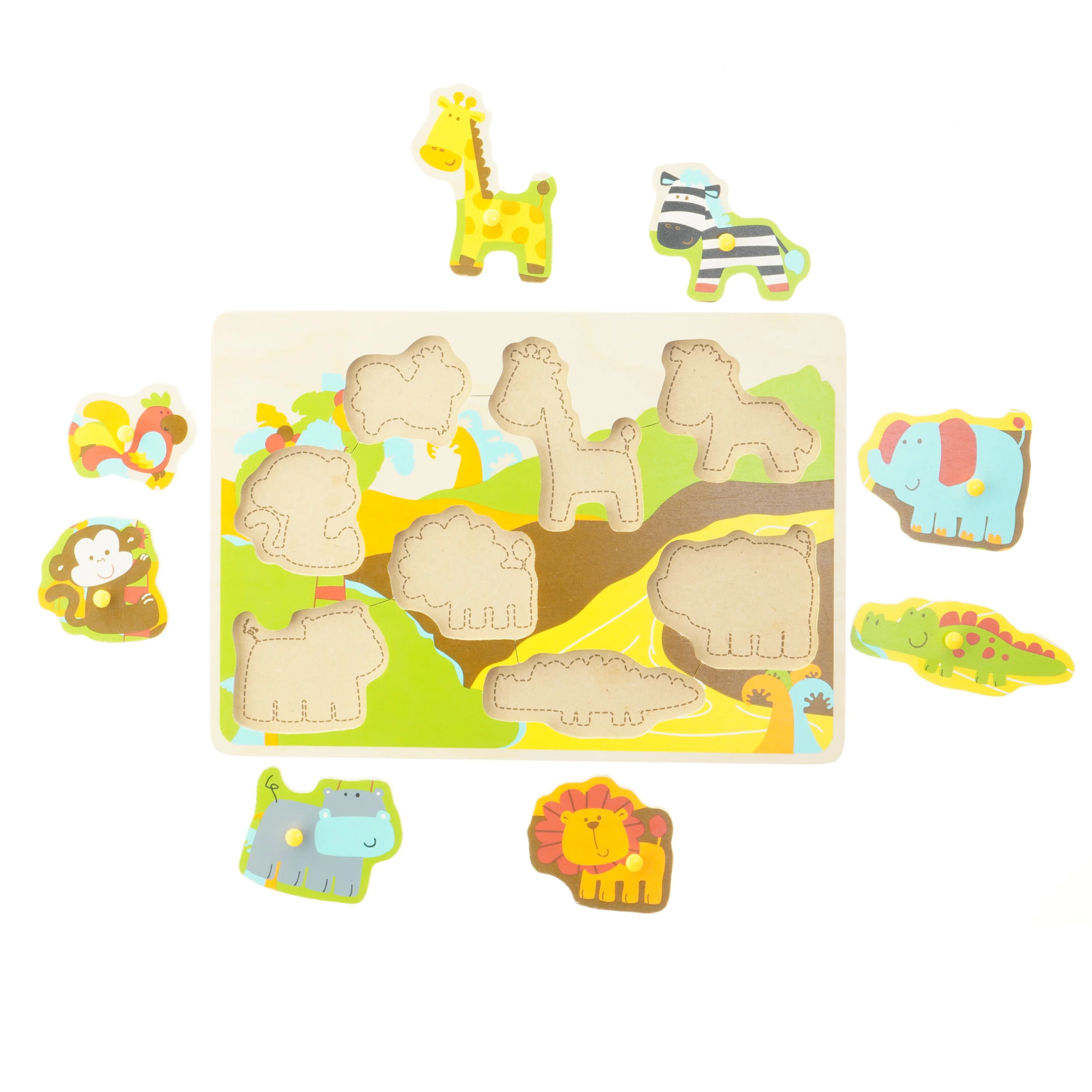 Puslespil med dyremotiver fra Hape (str. 29x20,5 cm)