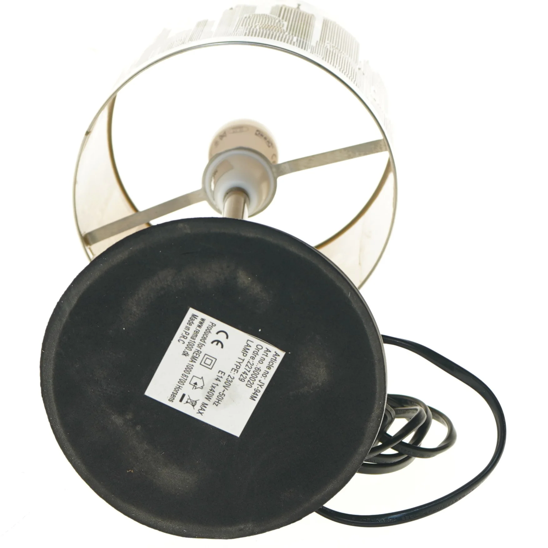 Bordlampe med stadsudsigt fra Rema 1000 (str. 38 cm)