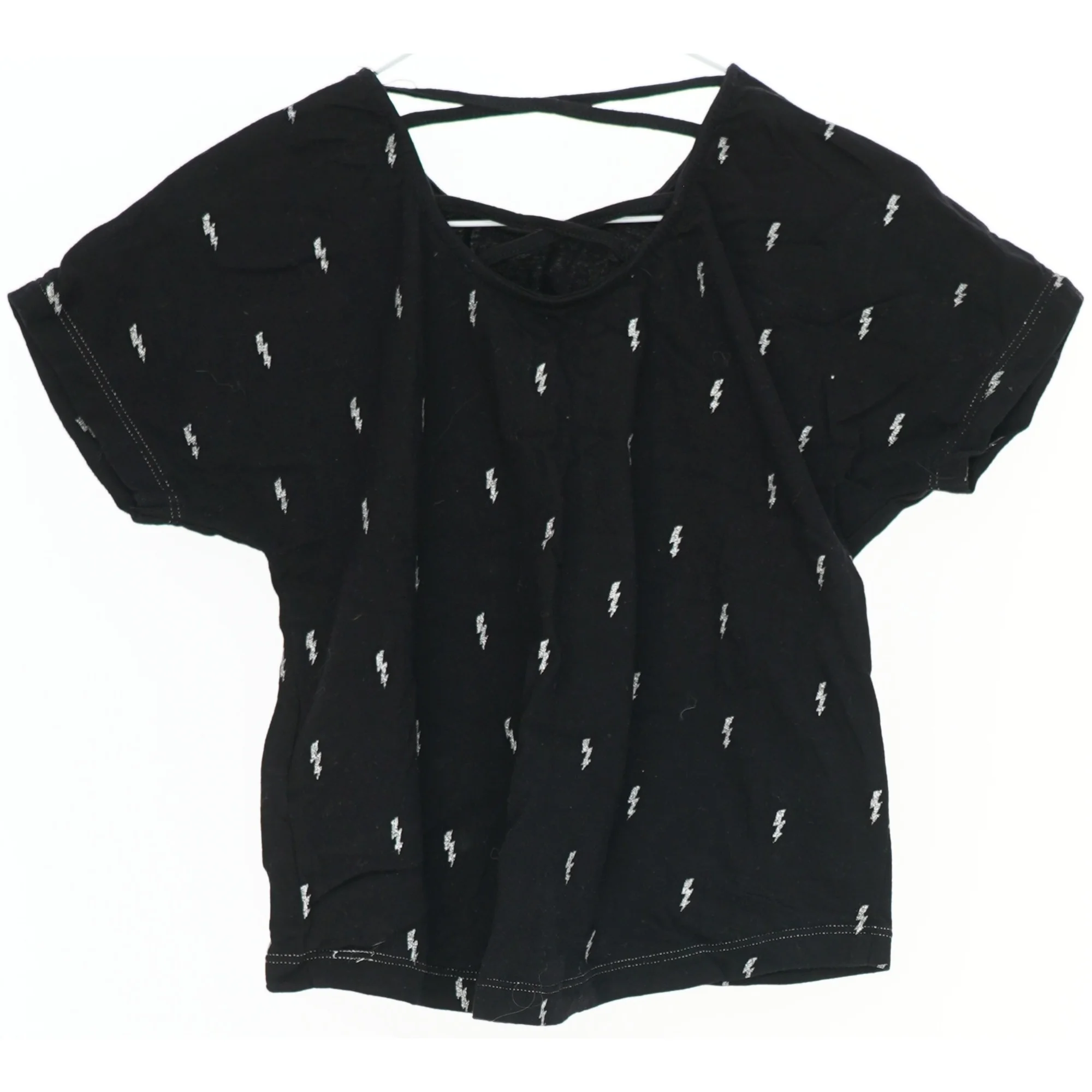 Sort T-shirt med lynmønster fra Fox (str. 110)