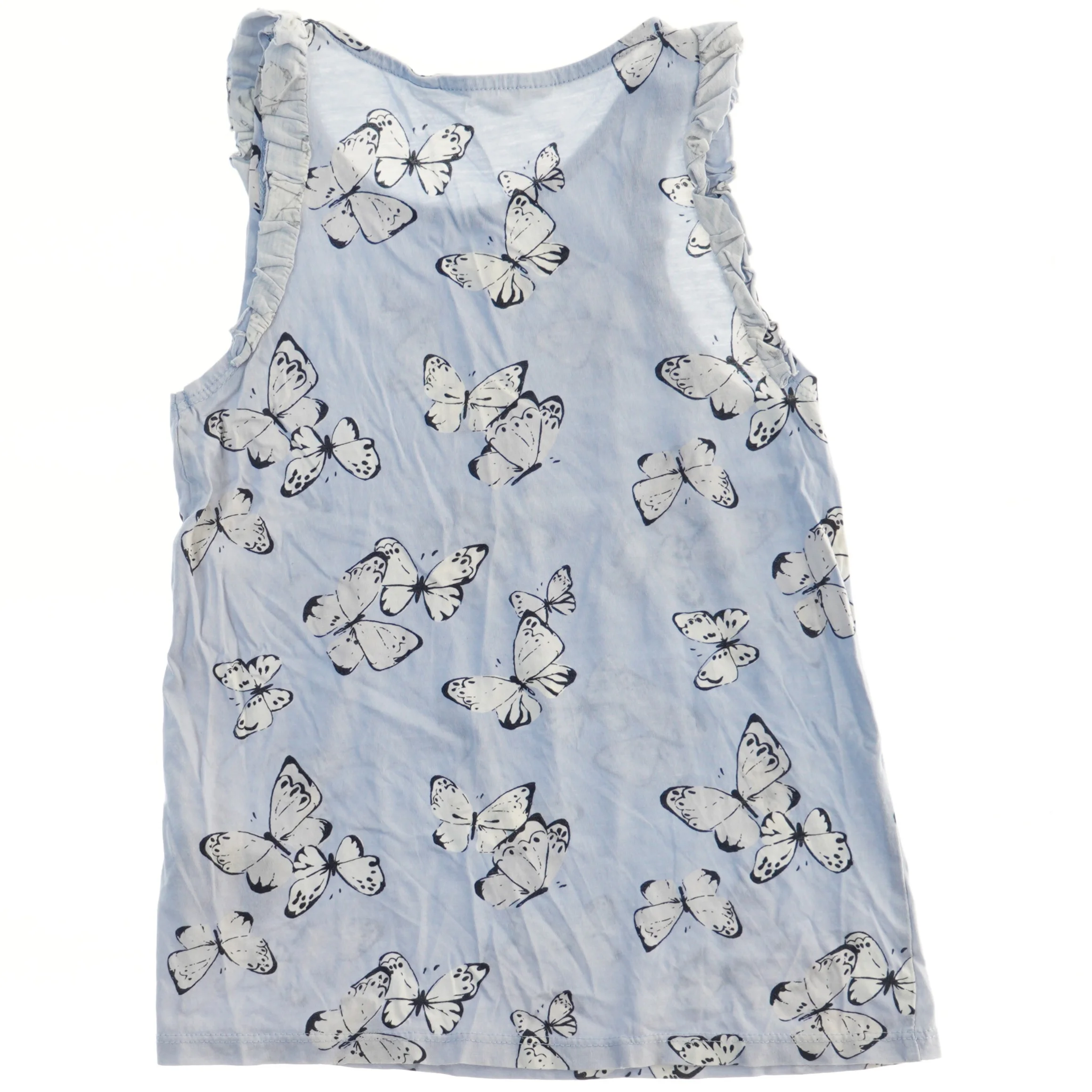 Sommerbluse med sommerfugleprint fra H&M (str. 122)