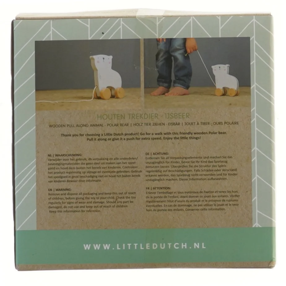 Lille træktøj af en isbjørn fra Little Dutch (str. 17x16 cm)