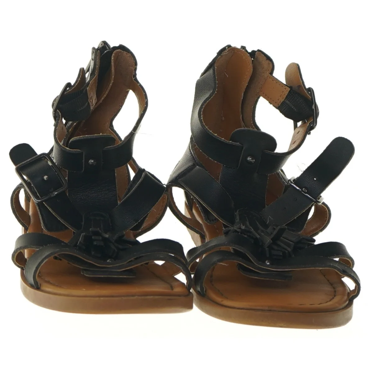 Sorte lædersandaler str. 31 fra H&M (str. 31 )