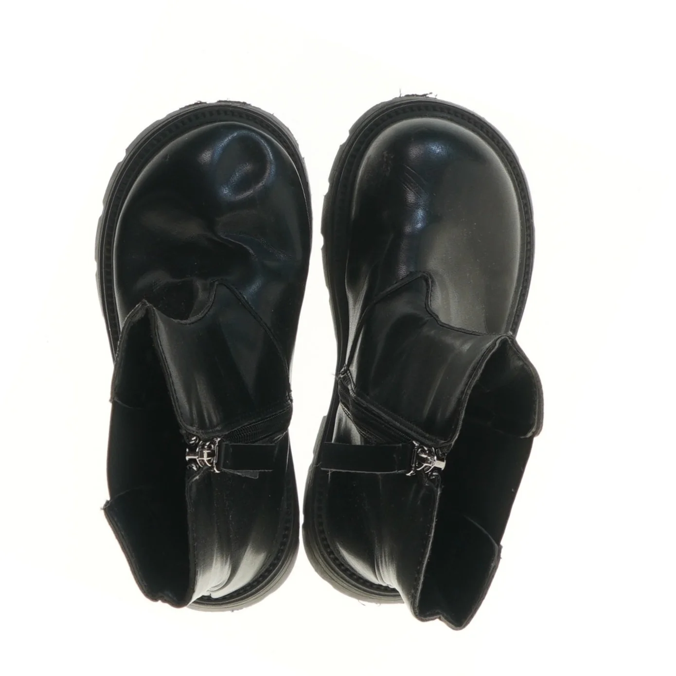 Børnestøvler i sort læder (str. 31 )