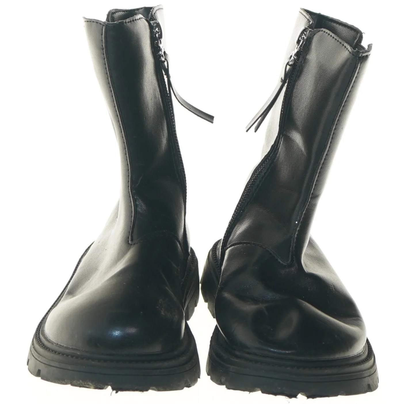 Børnestøvler i sort læder (str. 31 )