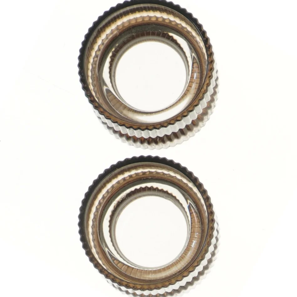 Rillede glaslysestager (str. Ø 9 cm)