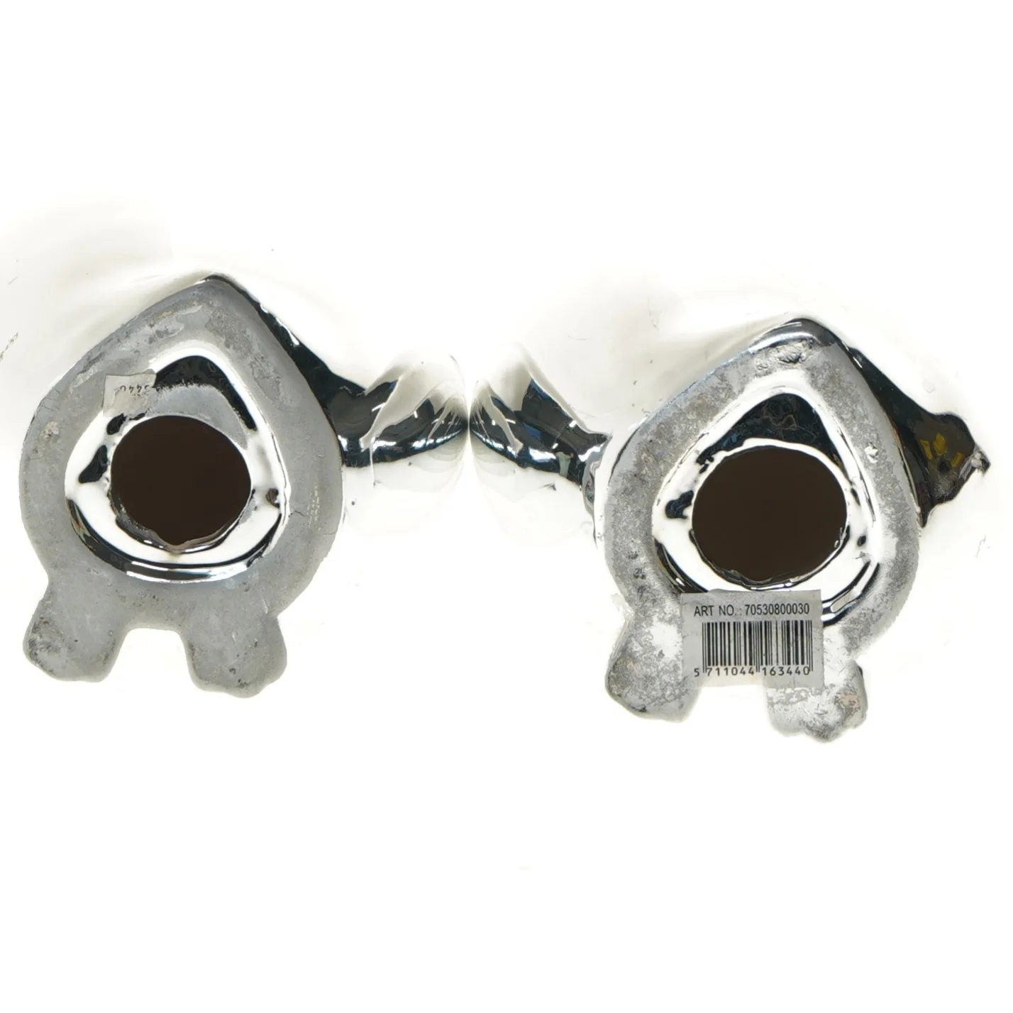 Sølvfarvede uglefiguriner (str. 15 cm)