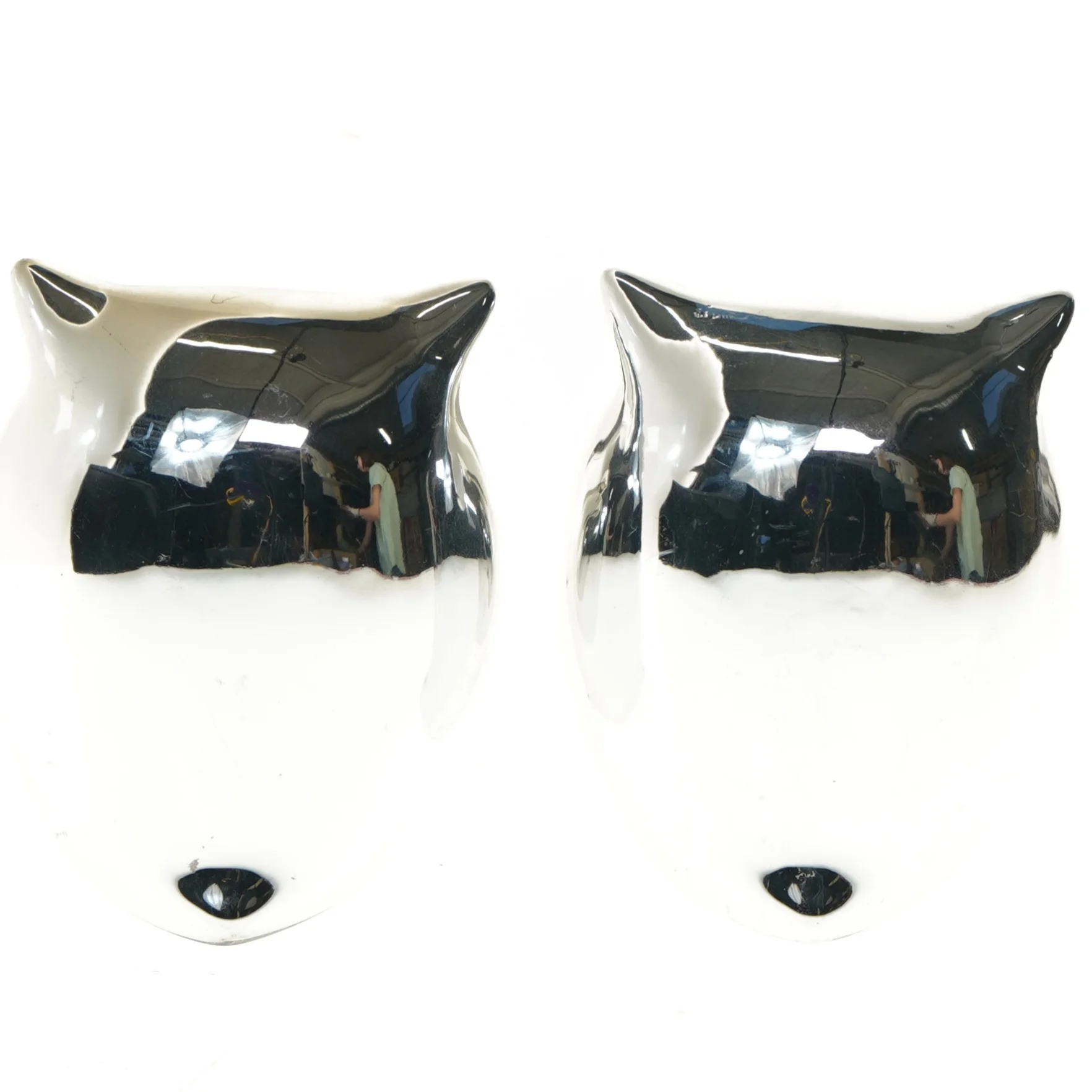 Sølvfarvede uglefiguriner (str. 15 cm)