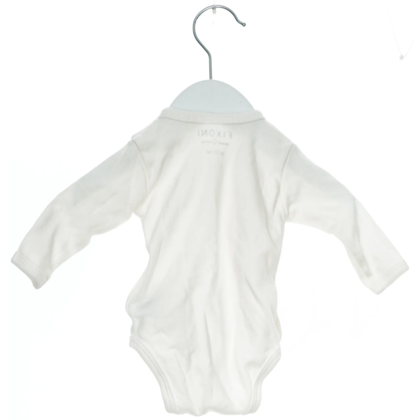 Langærmet hvid bodystocking med giraffemblem fra Fixoni (str. 50)