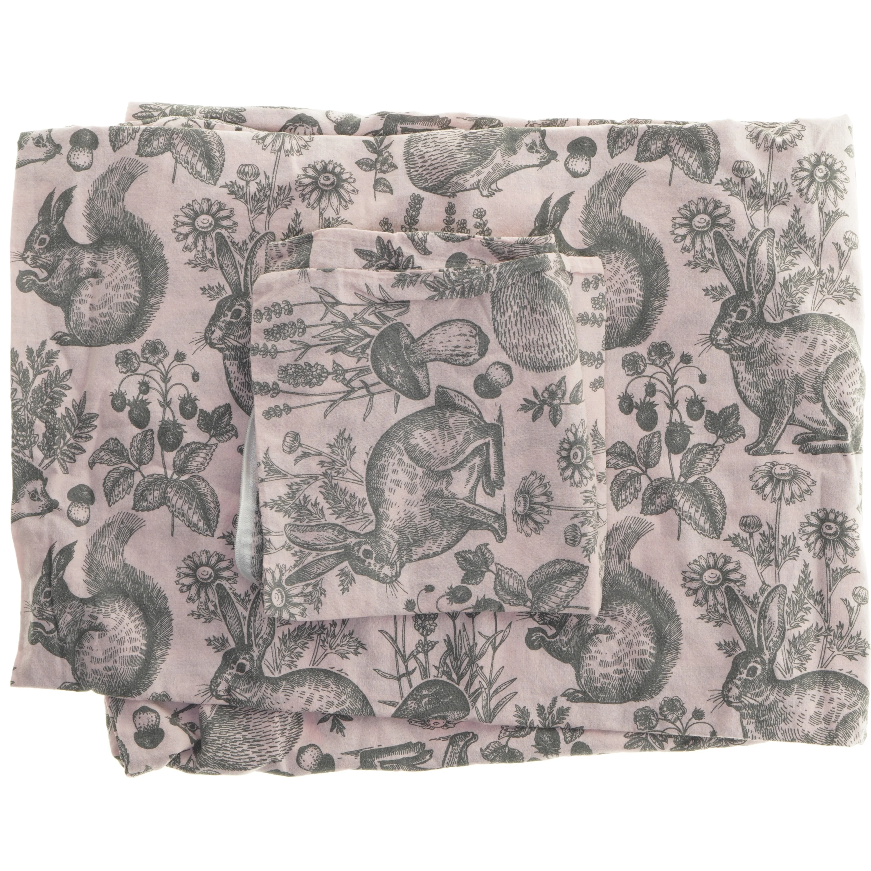 Børne sengetøj med dyreprint (str. pude 40x40, dyne 130x95 cm)