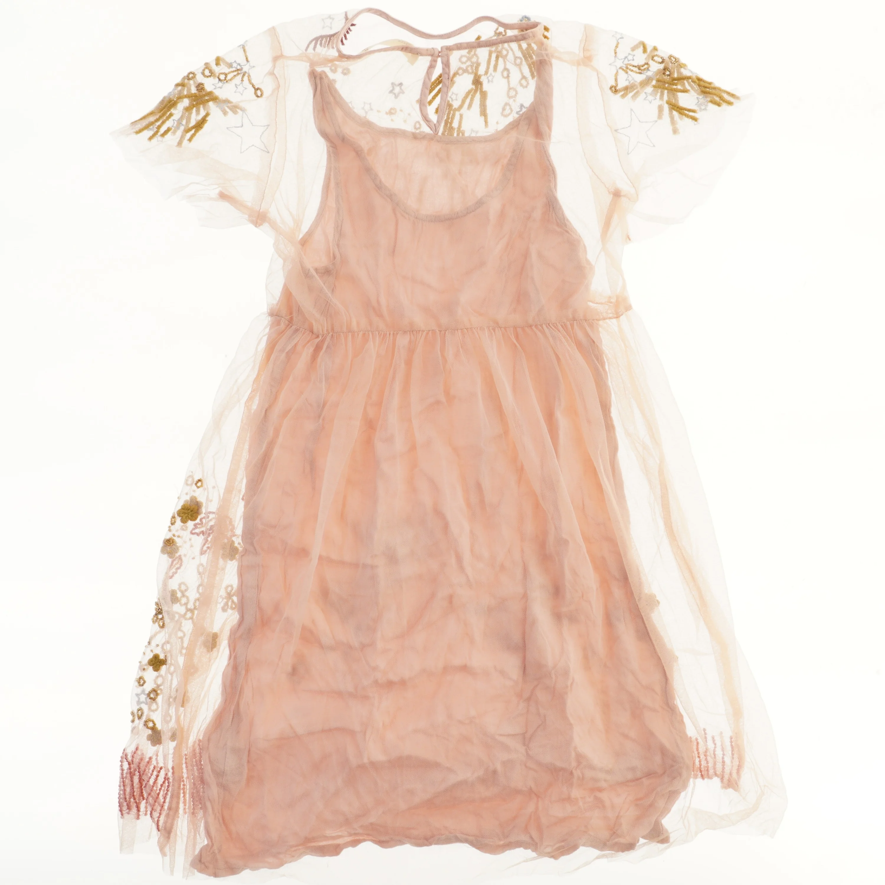 Broderet børnekjole med tyl fra Zara Girls (str. 128)