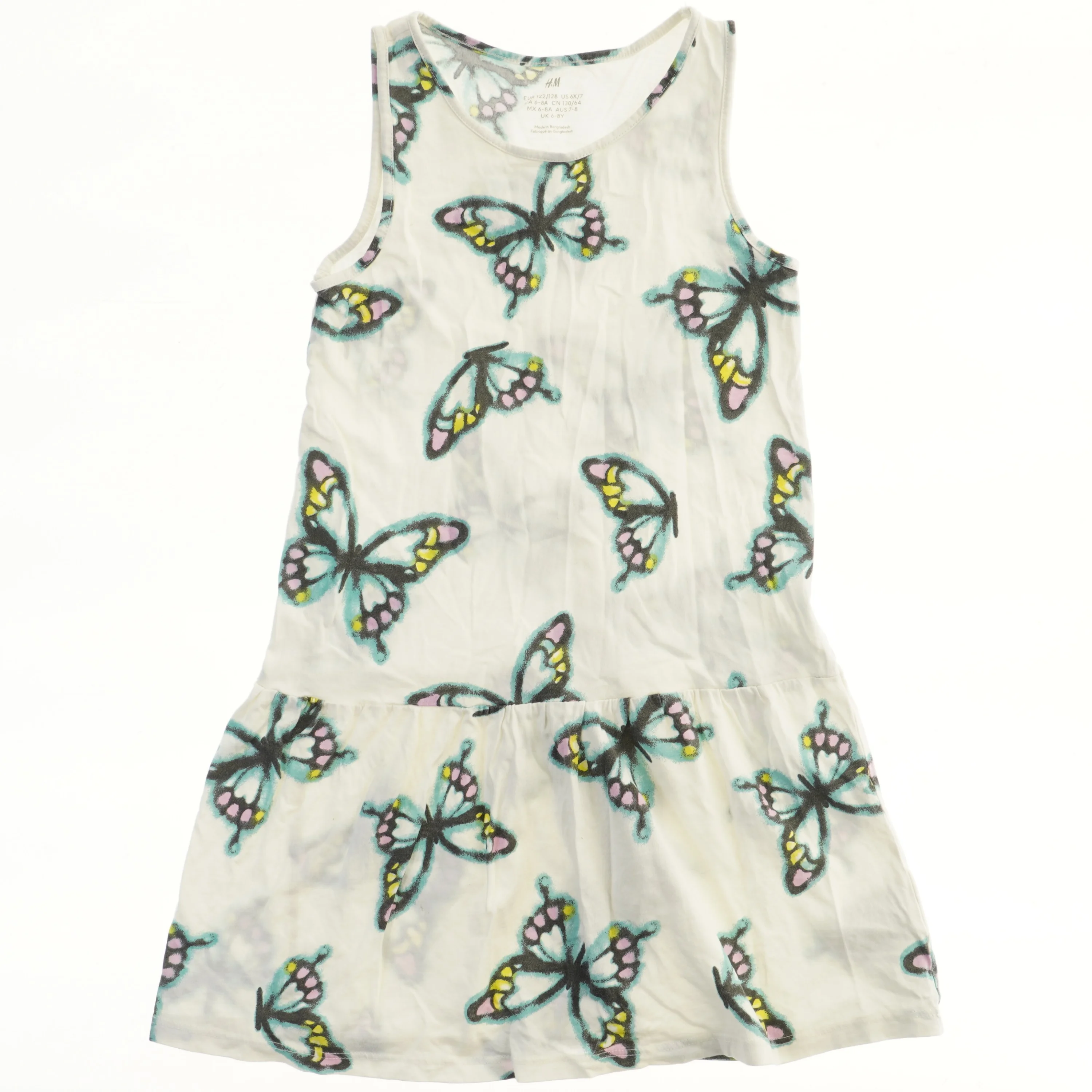 Sommerkjole med sommerfugleprint fra H&M (str. 122)