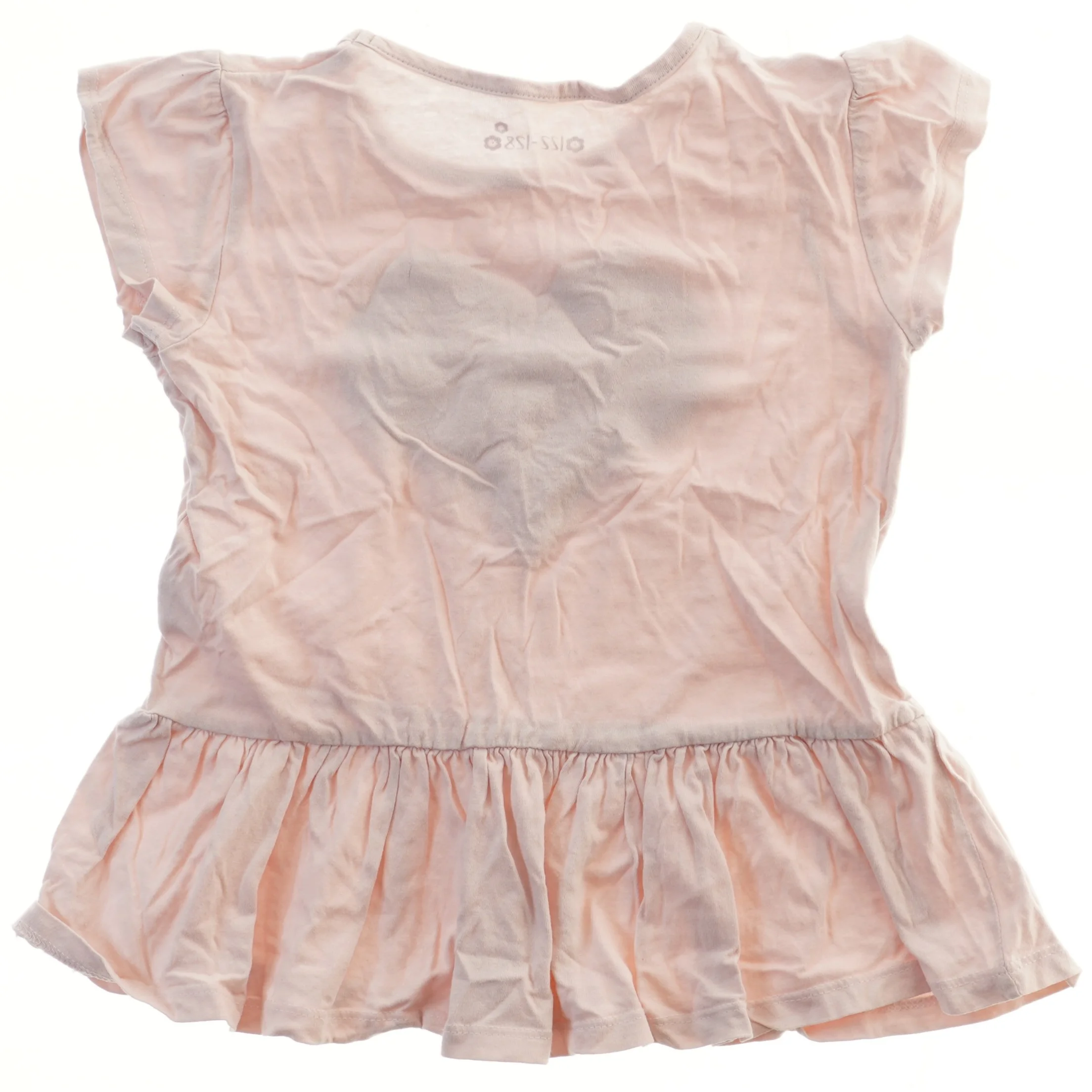 Lyserød T-shirt med paillet hjerte (str. 122)