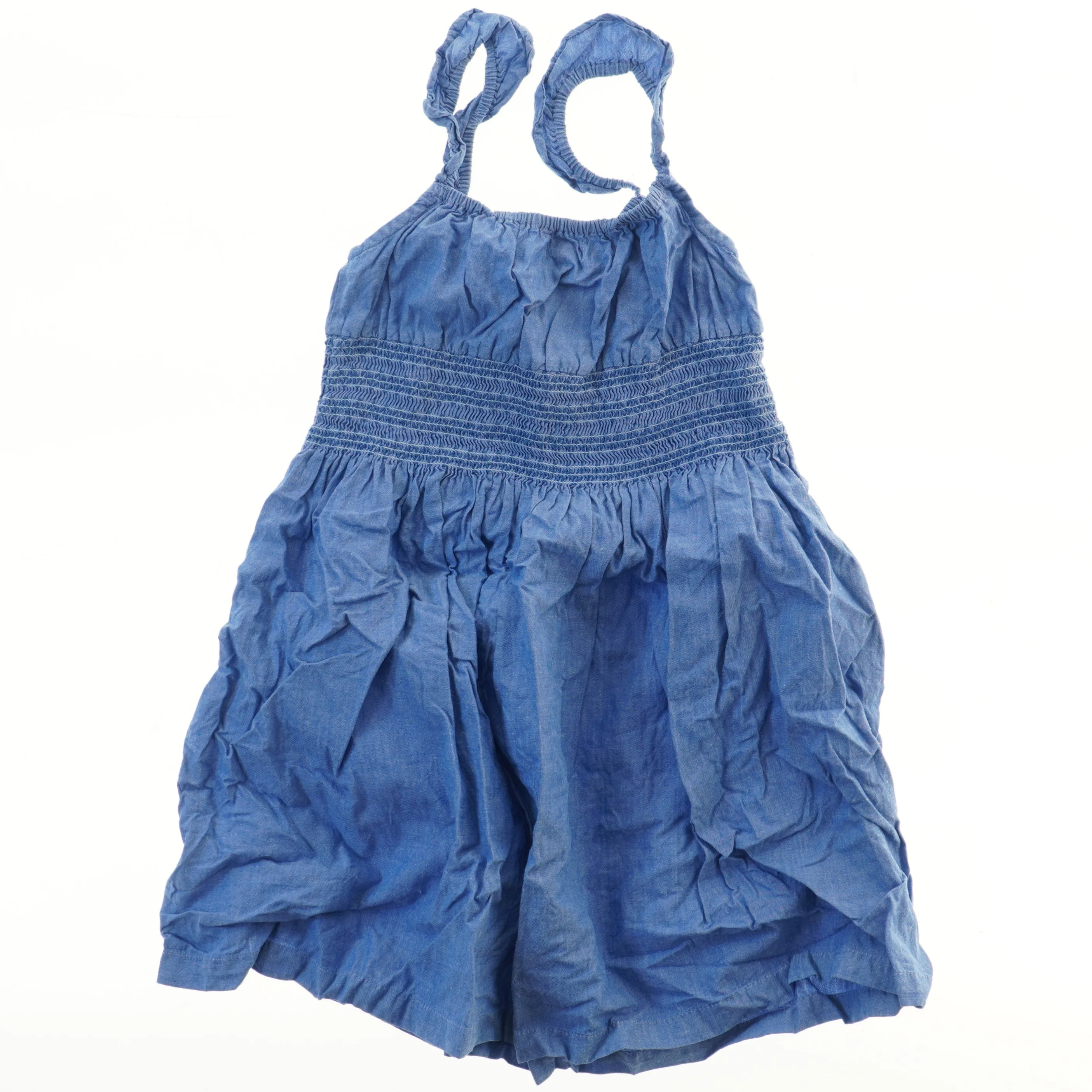 Blå sommerkjole med elastiske stropper fra Mini A Ture (str. 116)