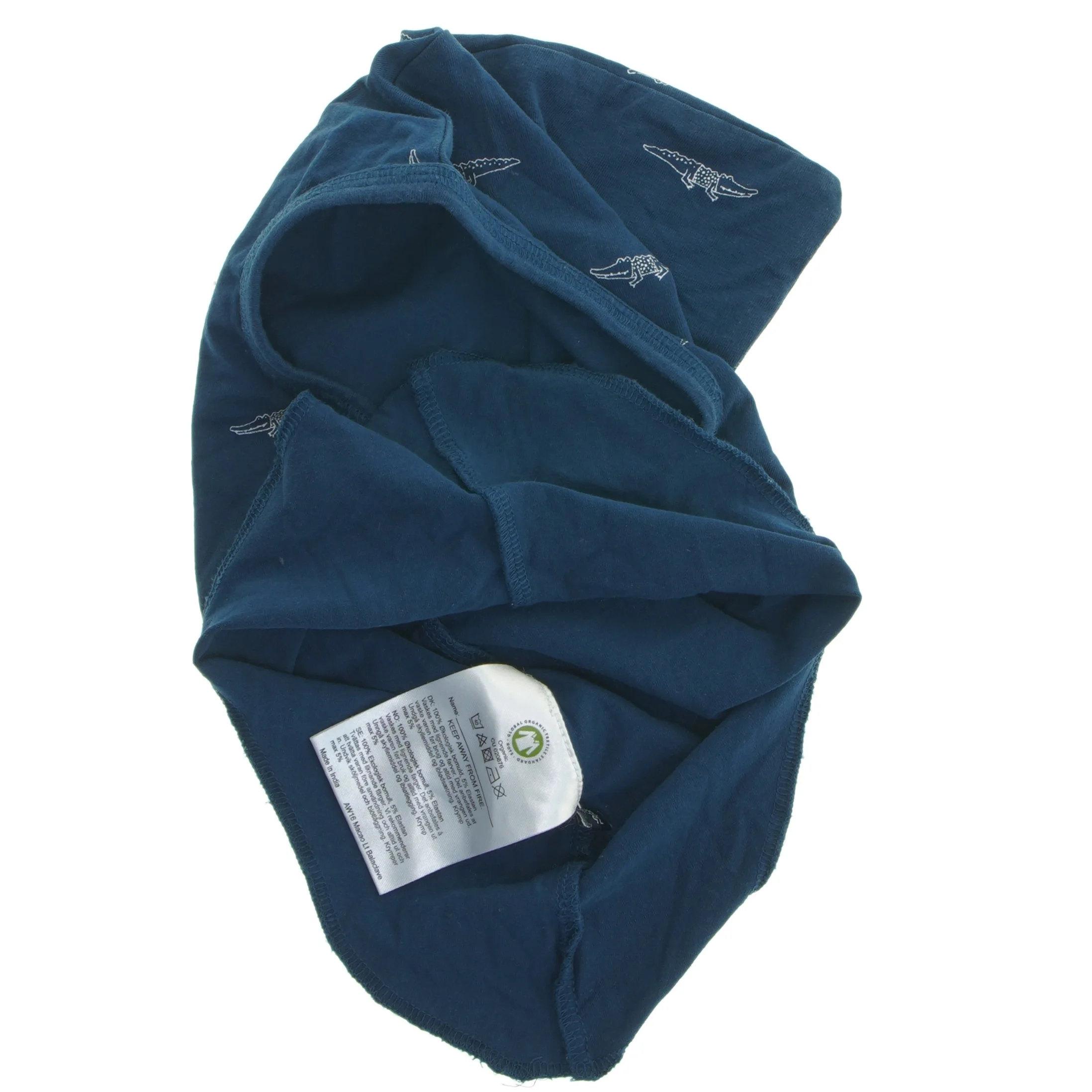 Børnehue med krokodilleprint fra Pomp de Lux (str. 92)