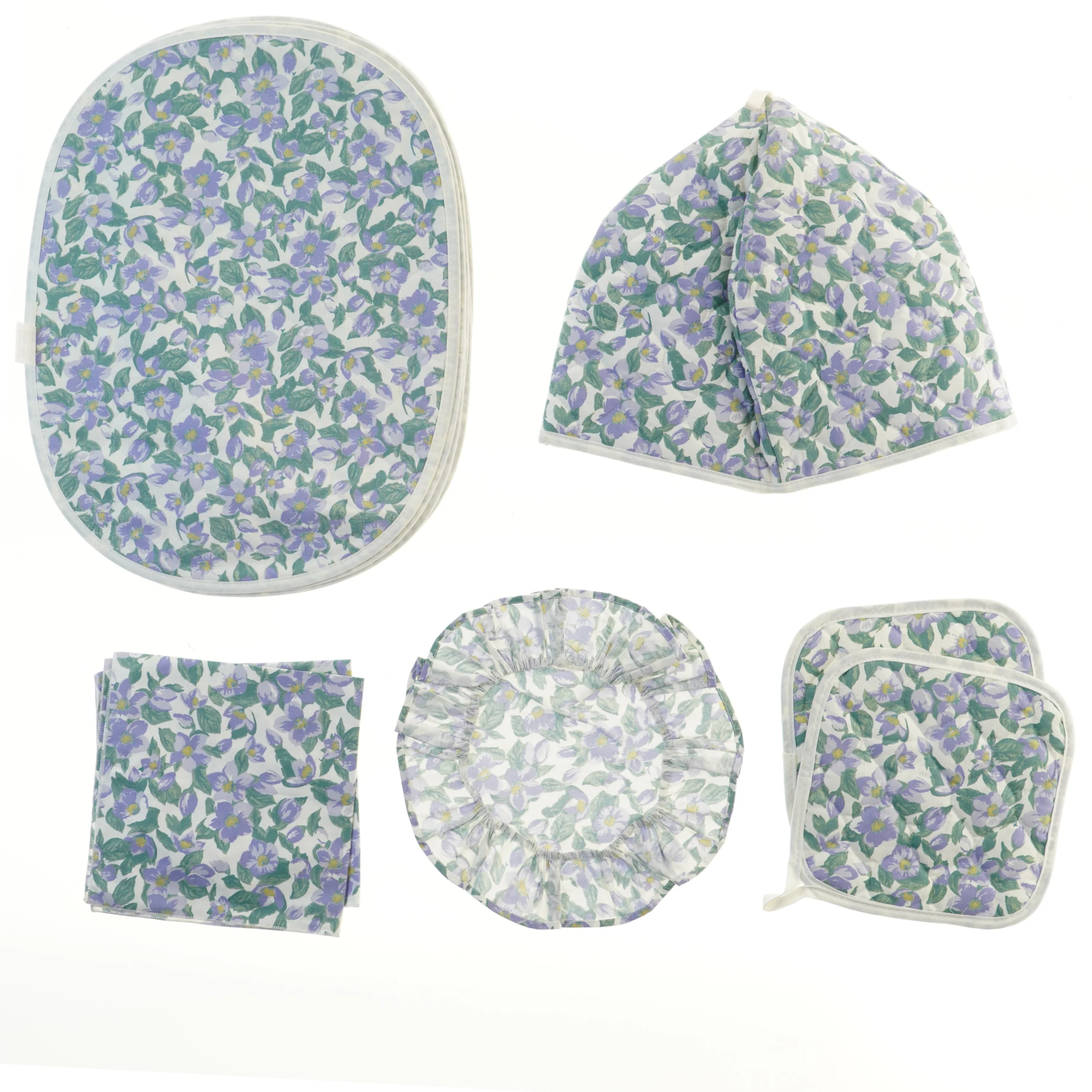 Sæt med køkkentilbehør i blomstermønster