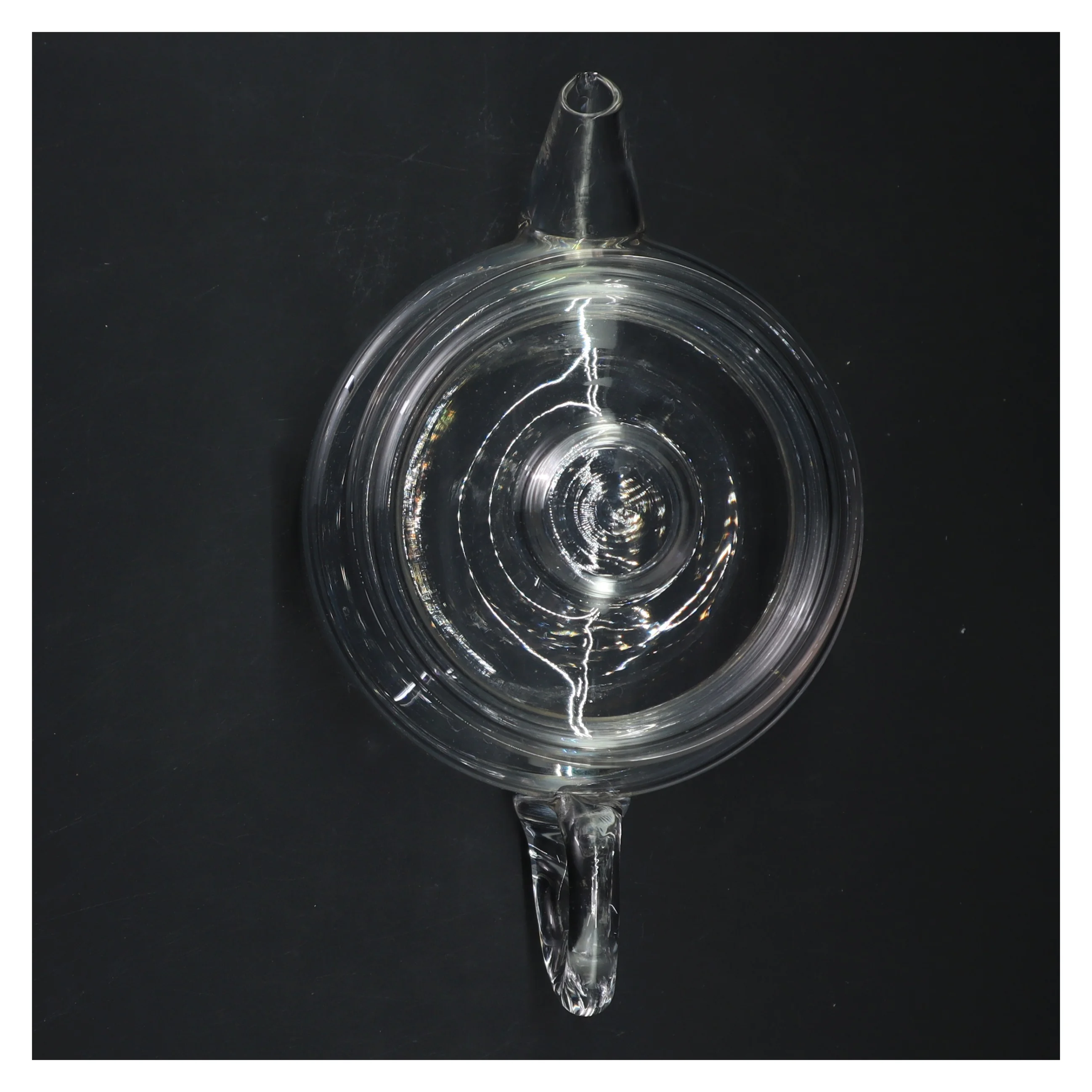 Glas tepotte med hætte (str. Ø 14 cm)