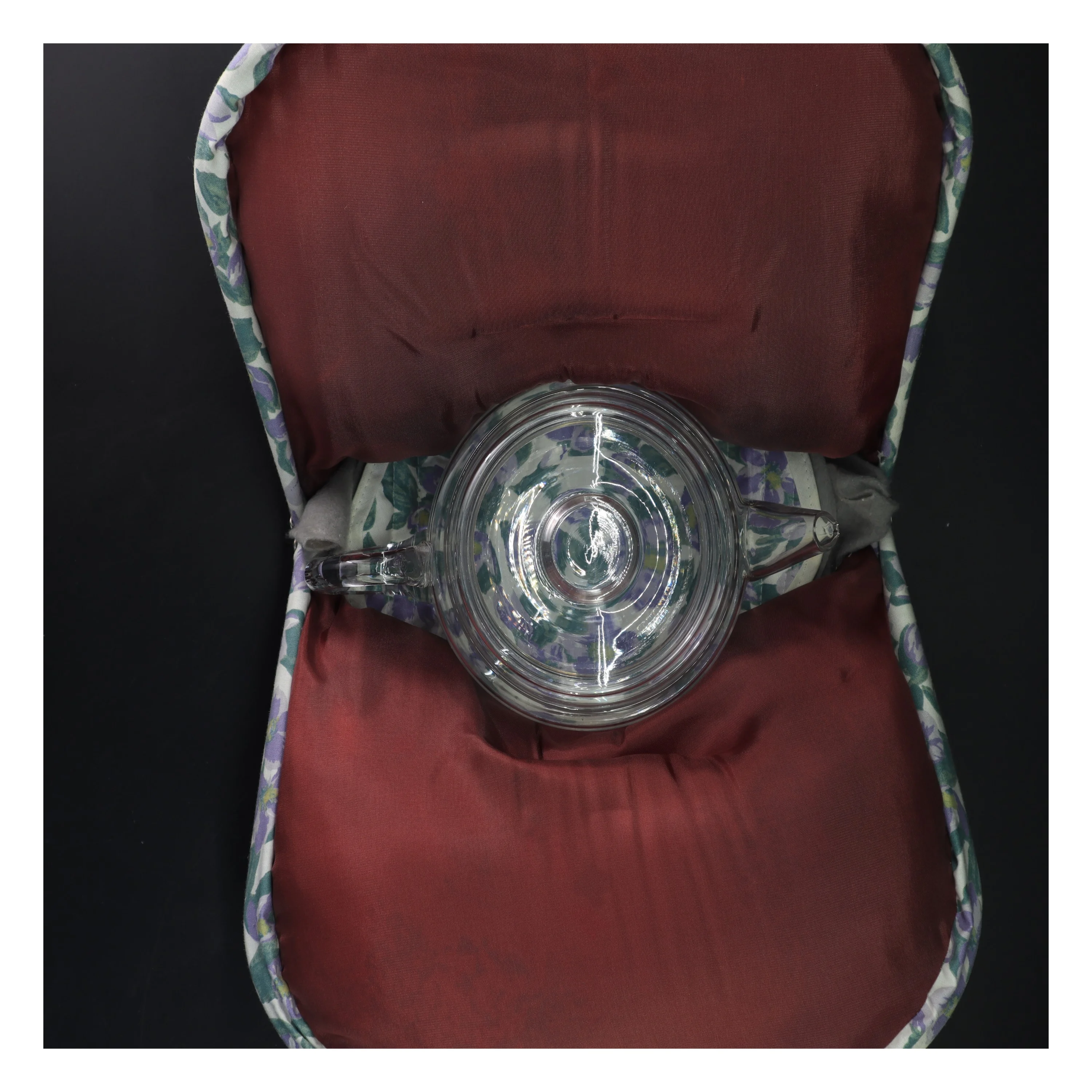 Glas tepotte med hætte (str. Ø 14 cm)