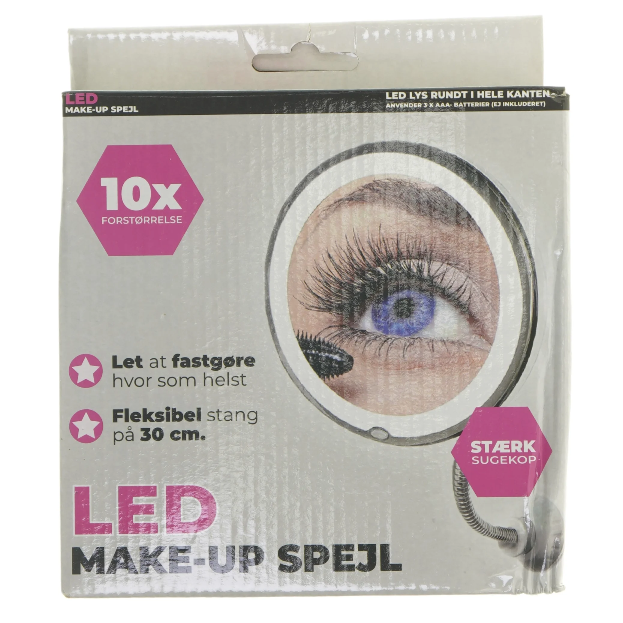 LED make-up spejl (str. Ø 18 cm)