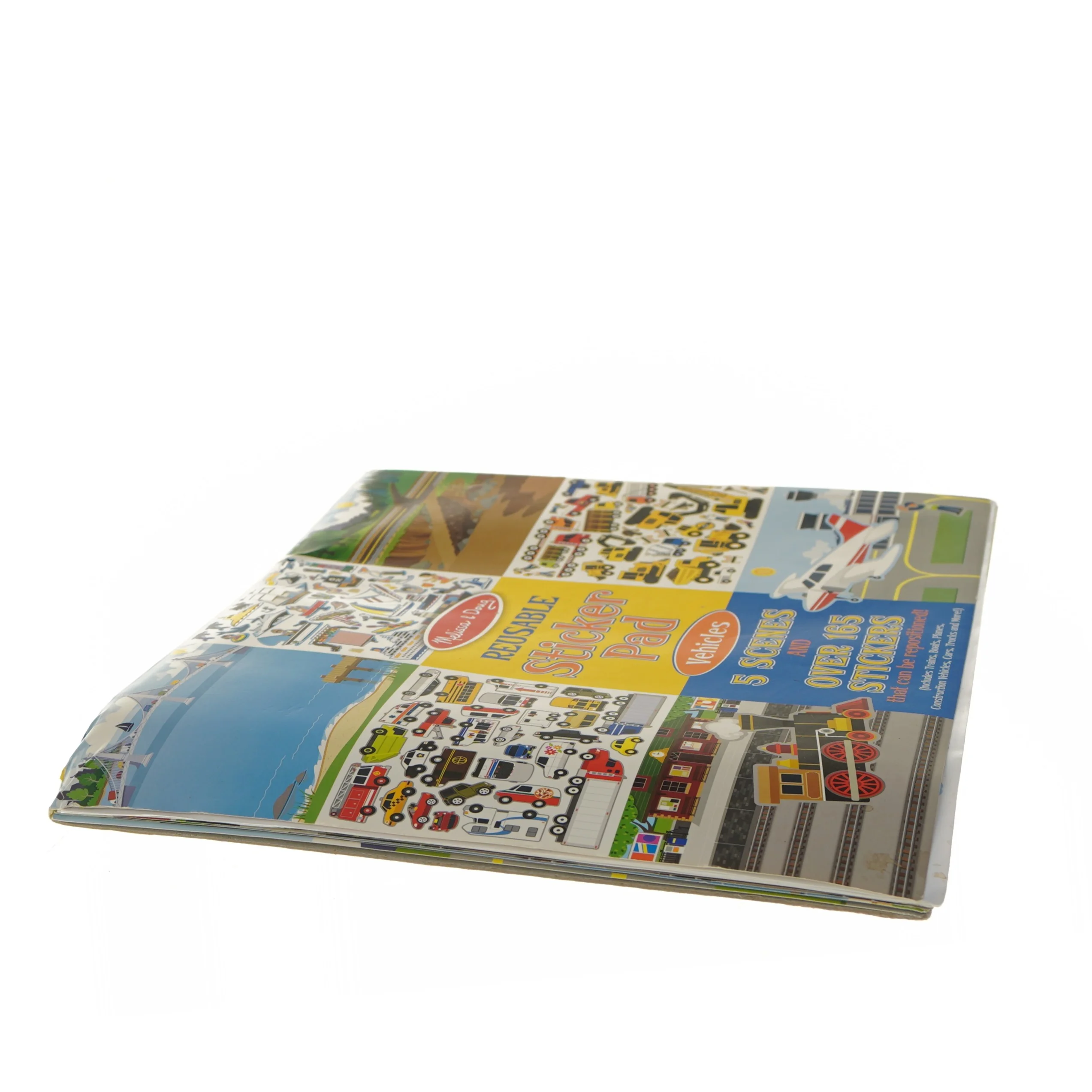 Genanvendelig klistermærke ark med køretøjer (str. 35x28 cm)