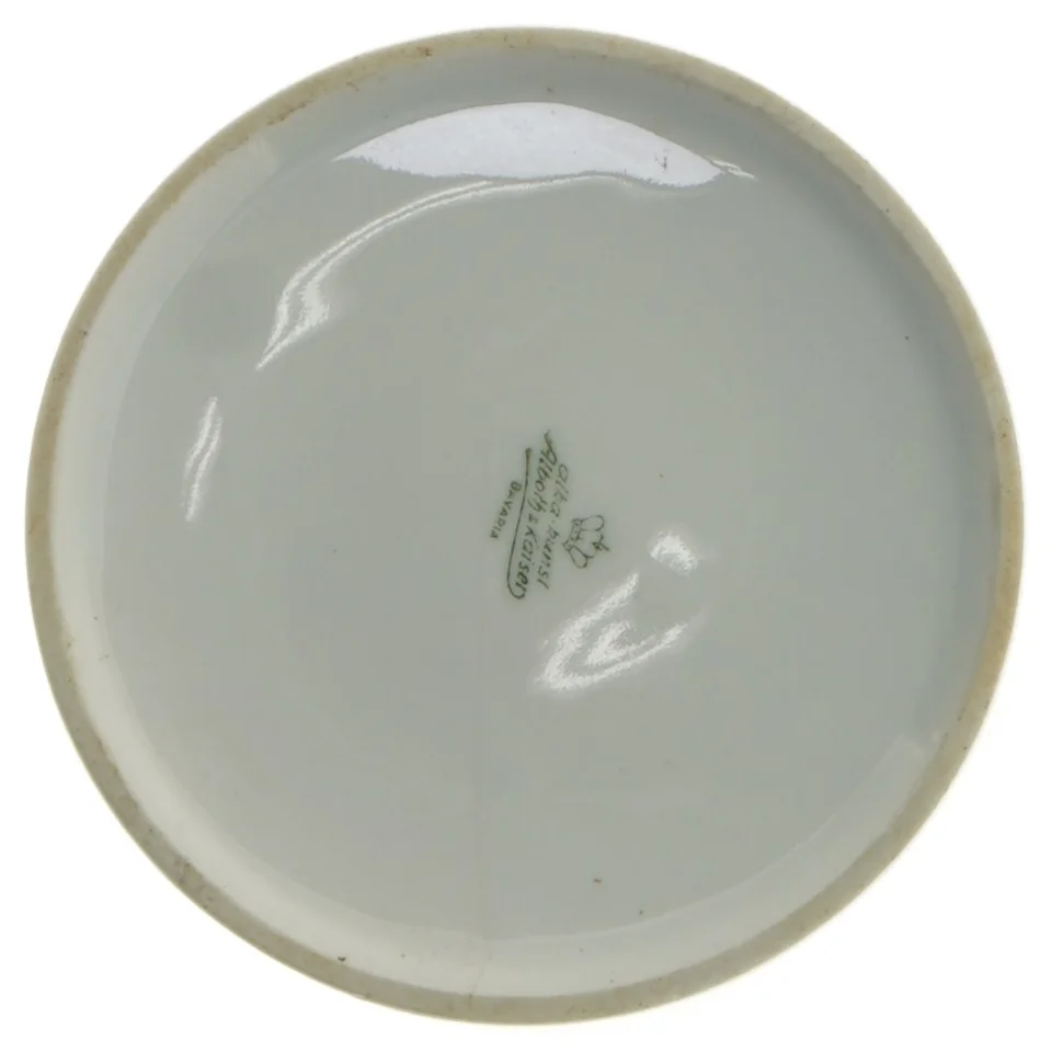 Krukke med trælåg og automobilmotiv fra Bavaria (str. Ø 11 cm)