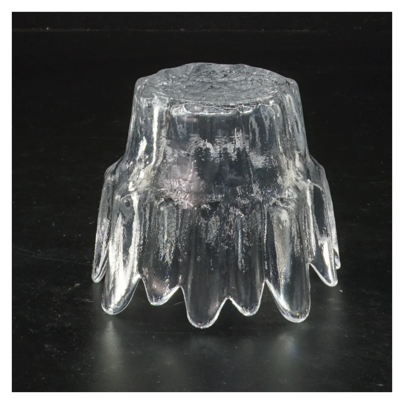 Lysestage i glas (str. Ø 8x7,5 cm)