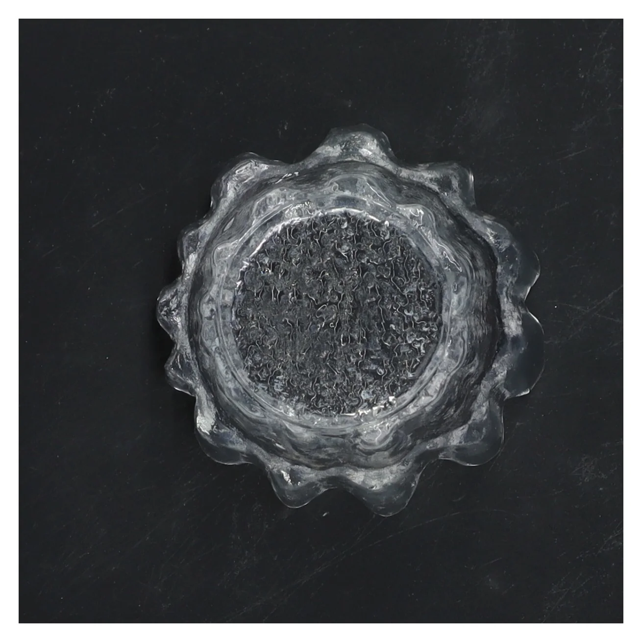 Lysestage i glas (str. Ø 8x7,5 cm)