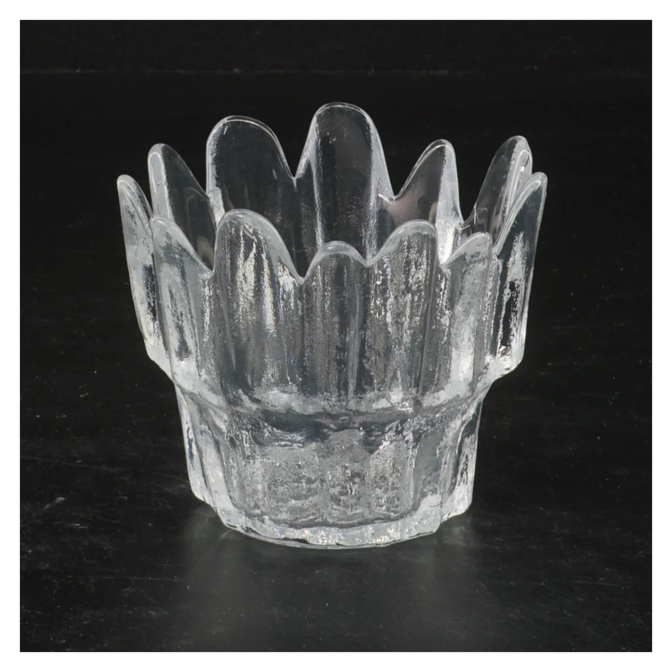 Lysestage i glas (str. Ø 8x7,5 cm)