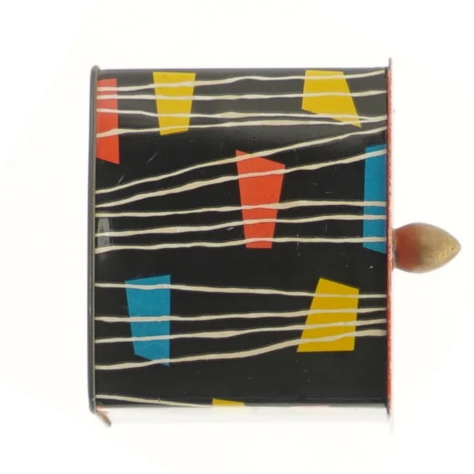 Vintage blikboks med låg (str. 10x9 cm)