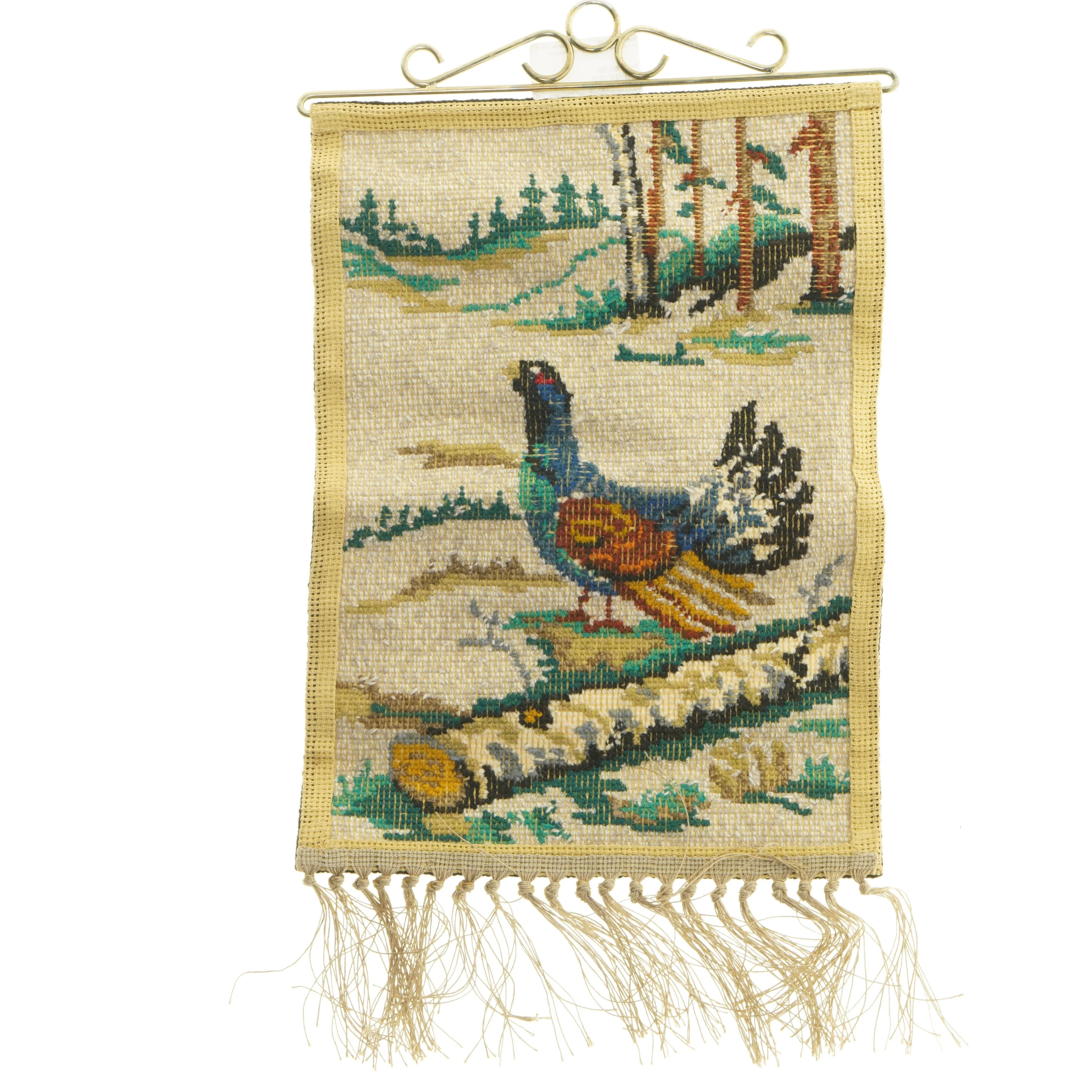 Billedtæppe med fuglemotiv (str. 42x31 cm)