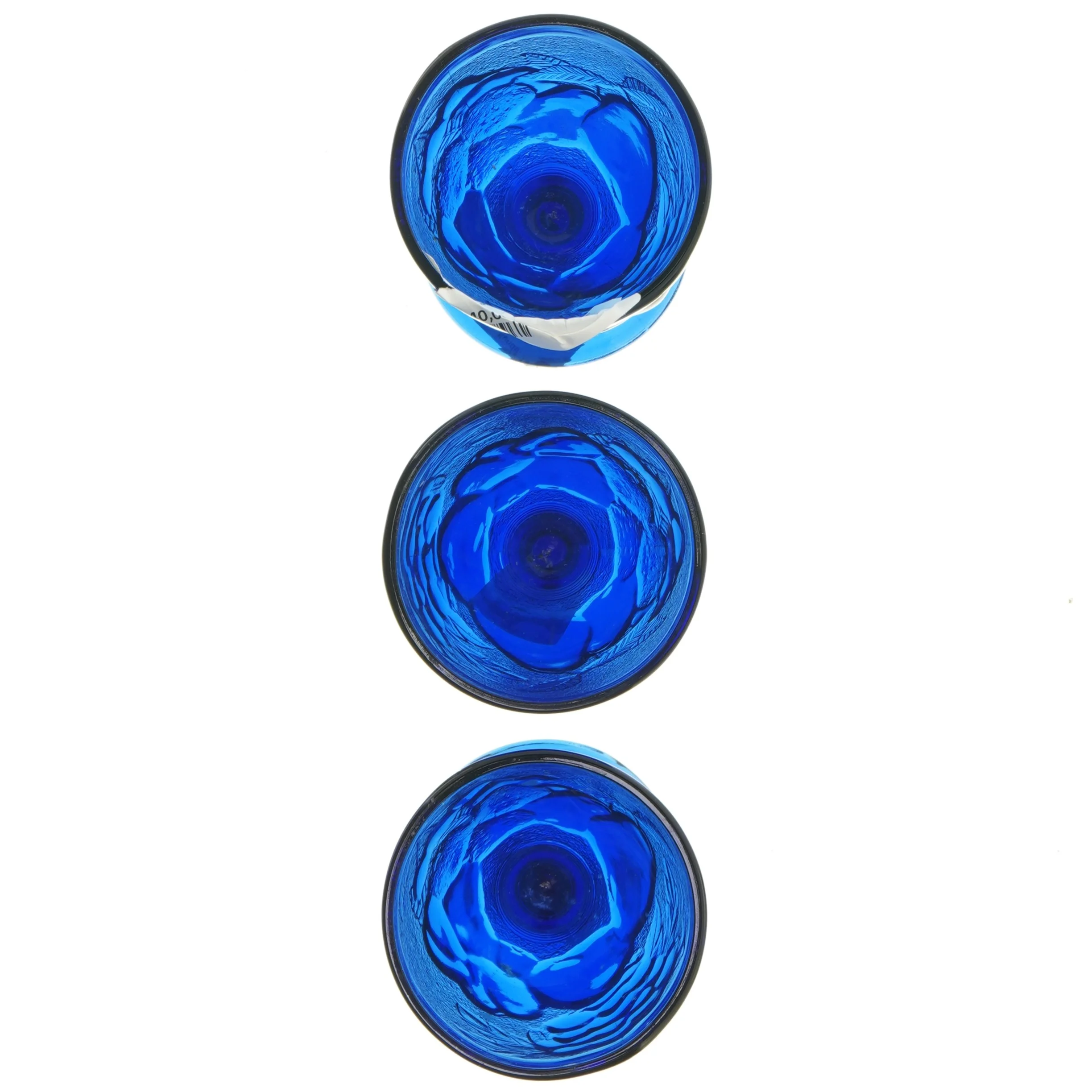 Blå glas til isdesserter (str. 3 styk, 17,5 cm)