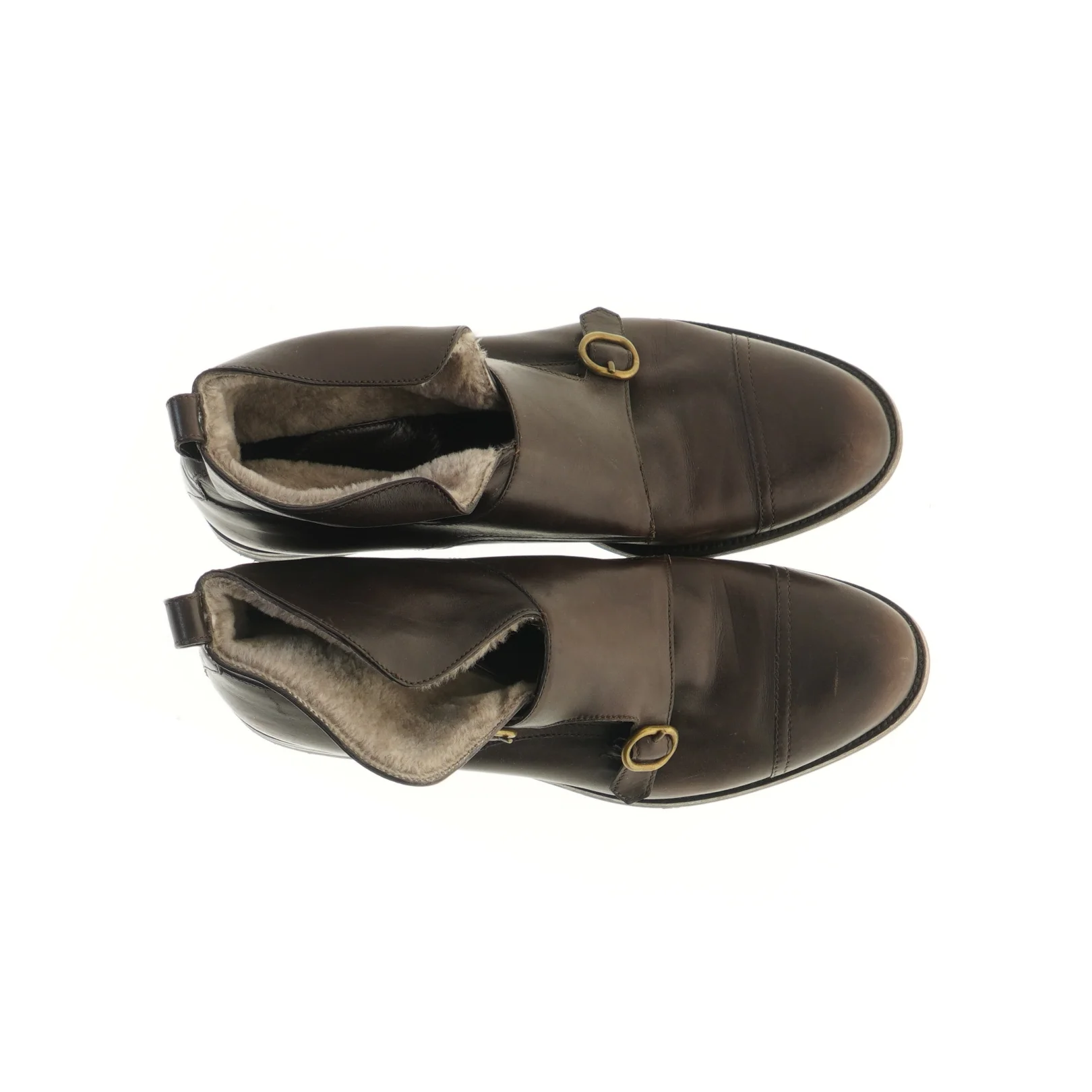 Brune skindstøvler med spænder fra Fratelli Rossetti (str. 40 )