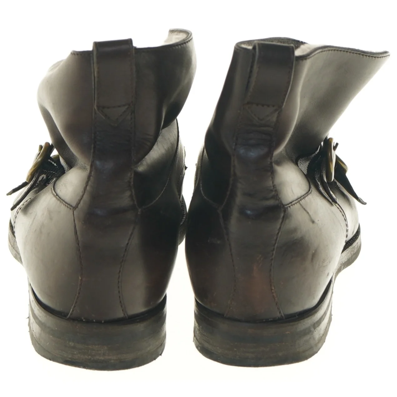 Brune skindstøvler med spænder fra Fratelli Rossetti (str. 40 )