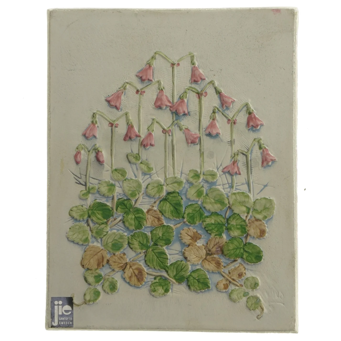 Keramisk relief med blomster fra JIE (str. 17,5x13,5 cm)