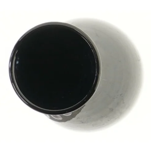 Sort vase med mønster (str. Ø 5,5 cm længde 20 cm)