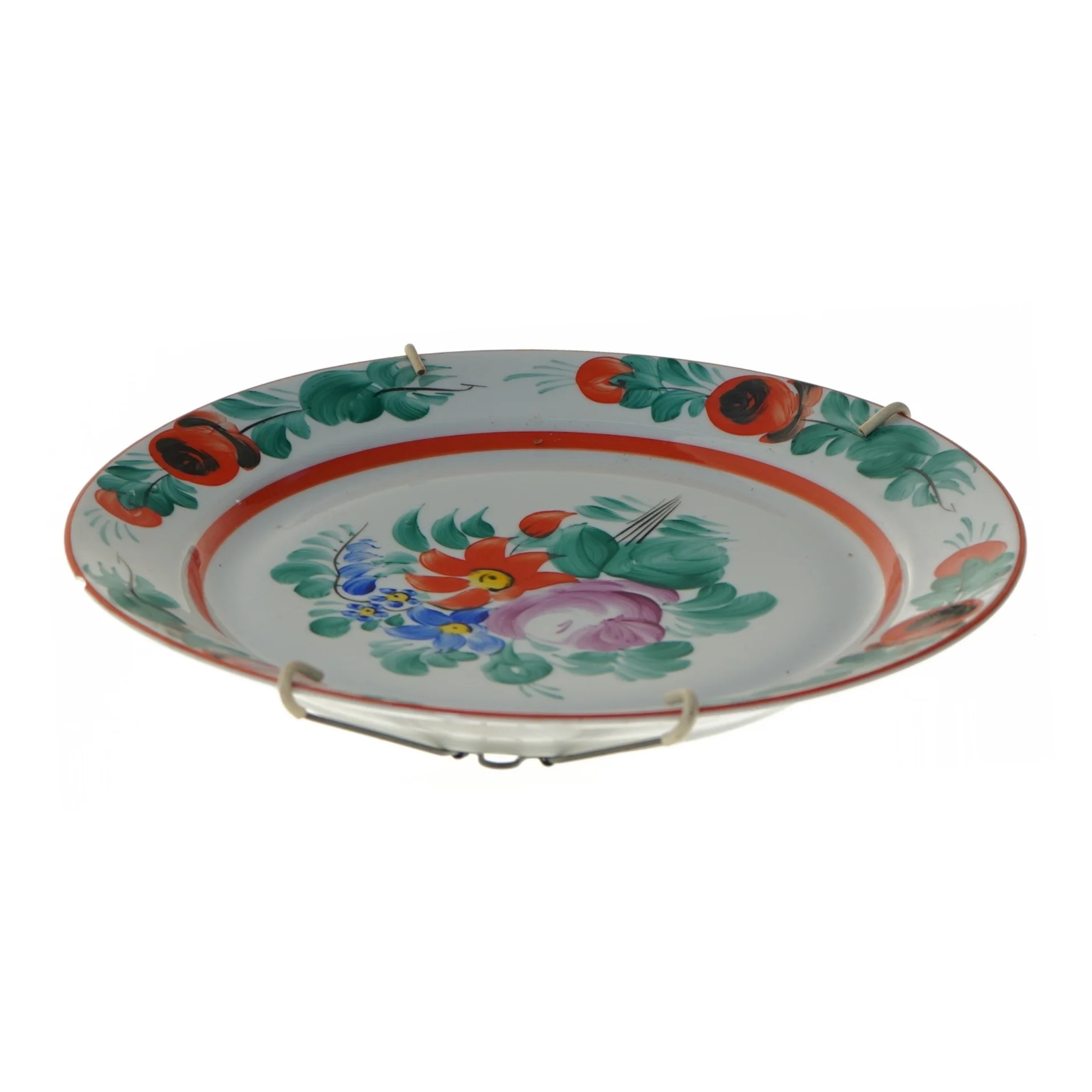 Dekorativ tallerken med blomstermotiv (str. Ø 23,5 cm)