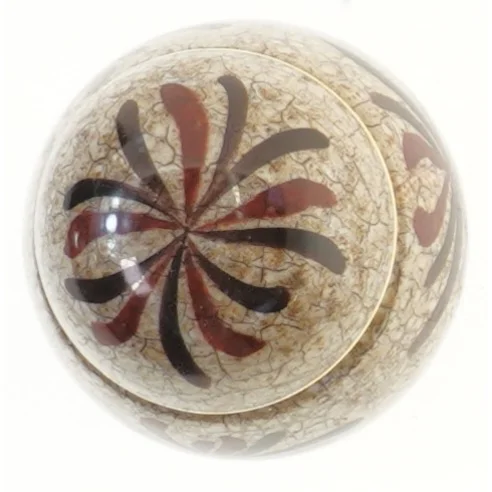 Dekorativ porcelæn ingefærkrukke med låg (str. Ø 8,5x9,5 cm)