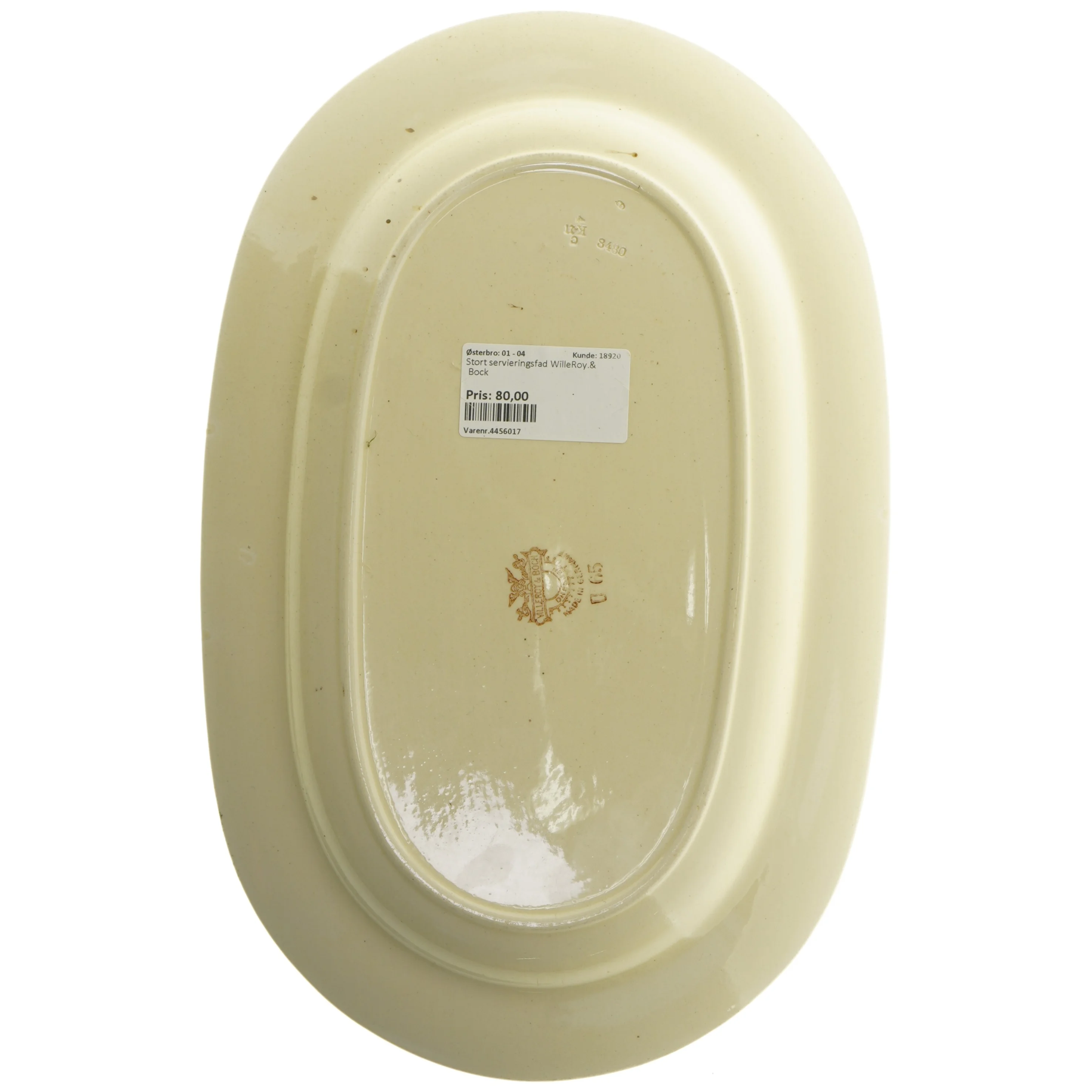 Oval serveringsfad med blomstermotiv fra Villeroy & Boch (str. 37x24 cm)