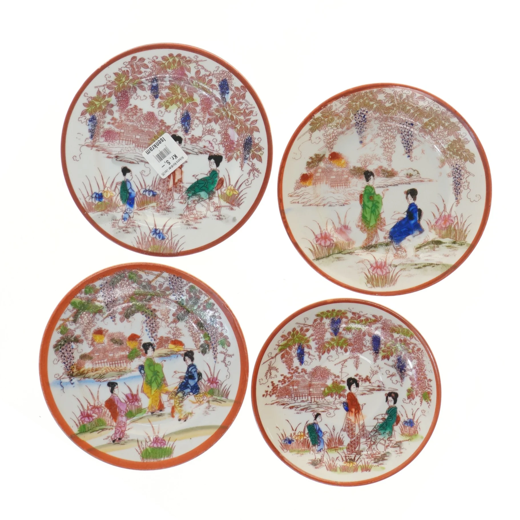 Dekorative porcelænstallerkener (str. Ø 15,5 cm)