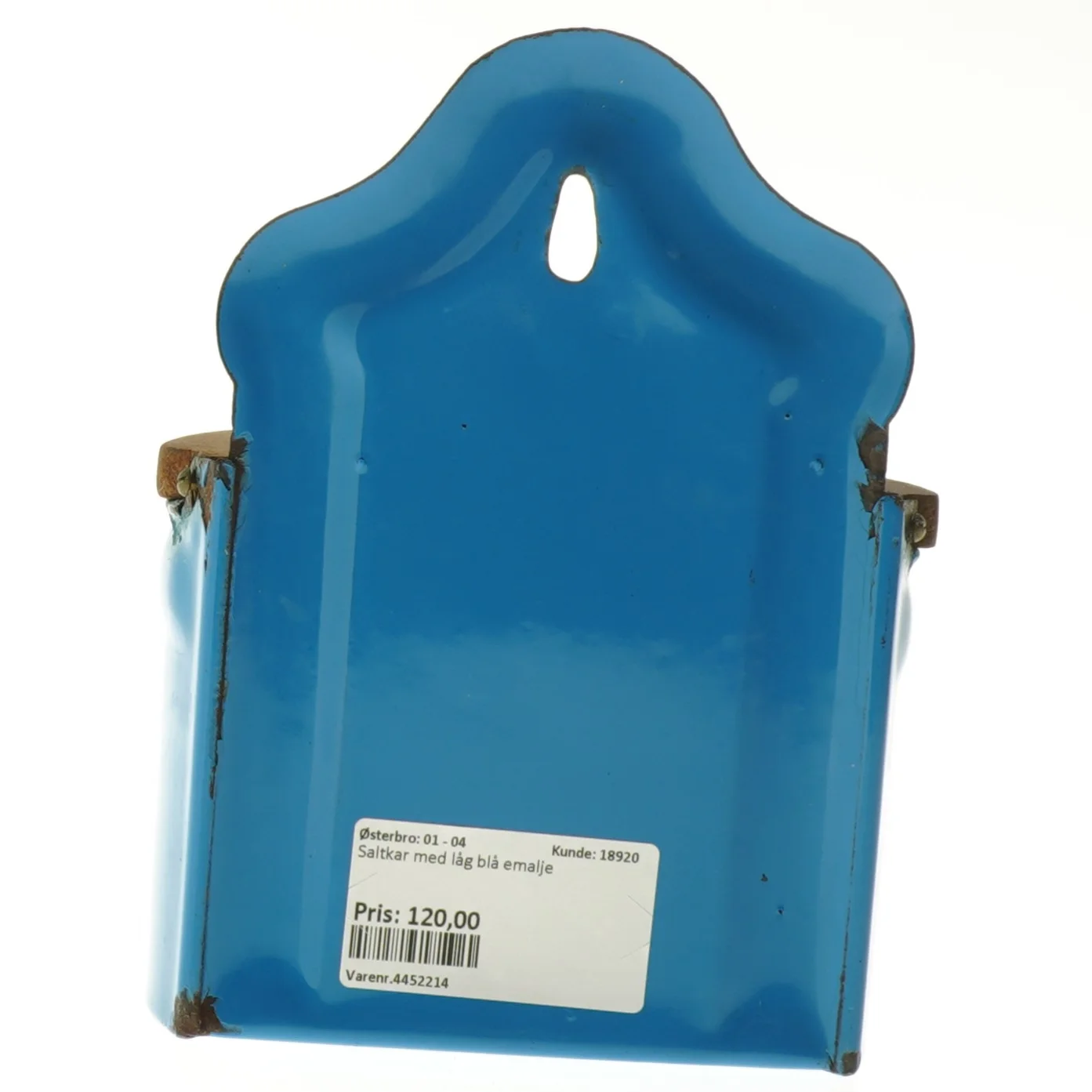 Blå saltbeholder med låg (str. 19x14 cm)