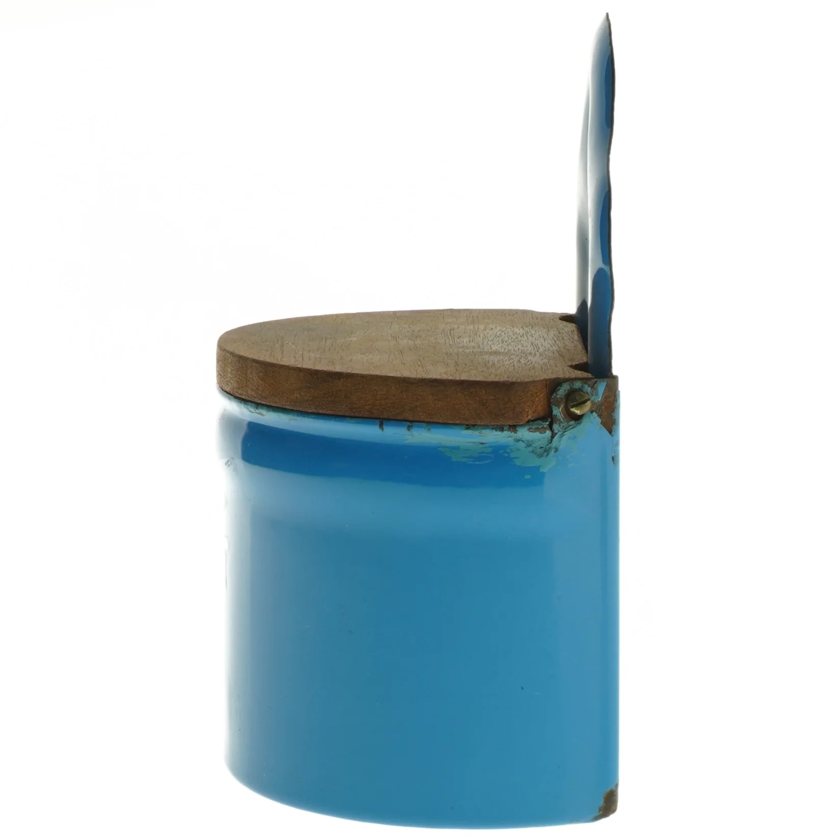 Blå saltbeholder med låg (str. 19x14 cm)