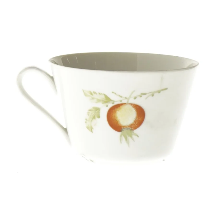 Lyngby Porcelænskop med frugtdekoration fra Lyngby (str. Ø 9,5 cm)