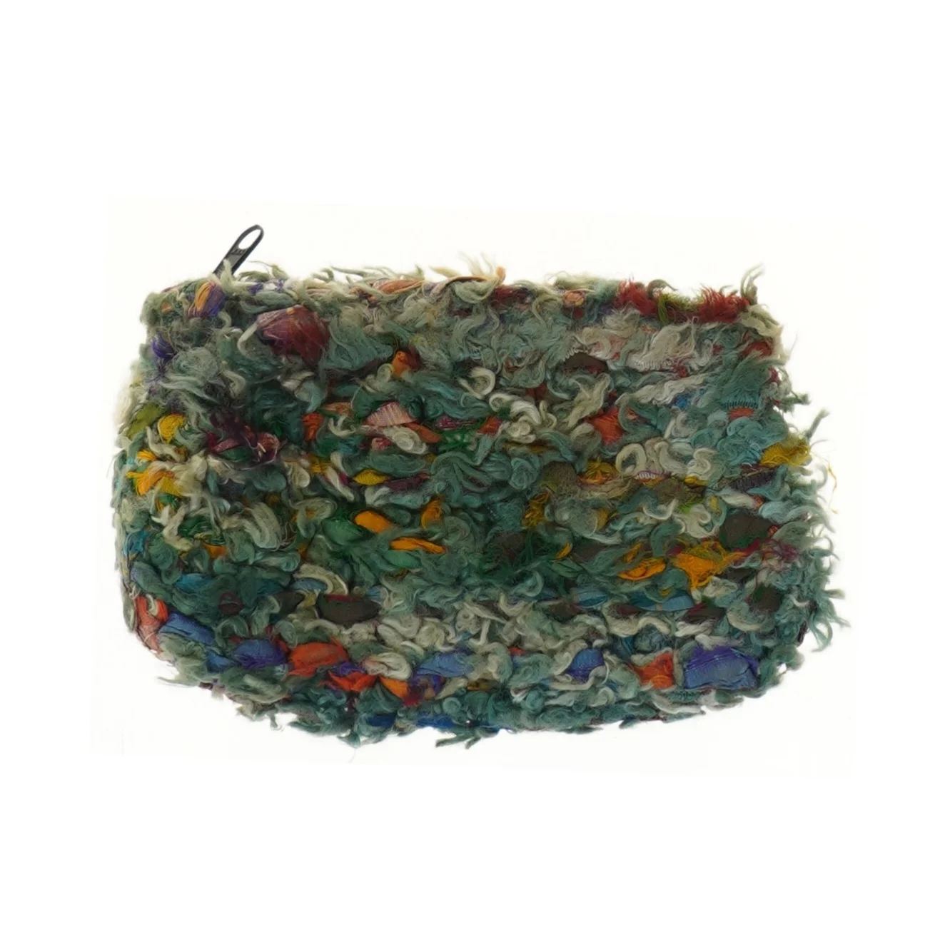 Farverig clutch taske med lynlås (str. 20x13,5 cm)