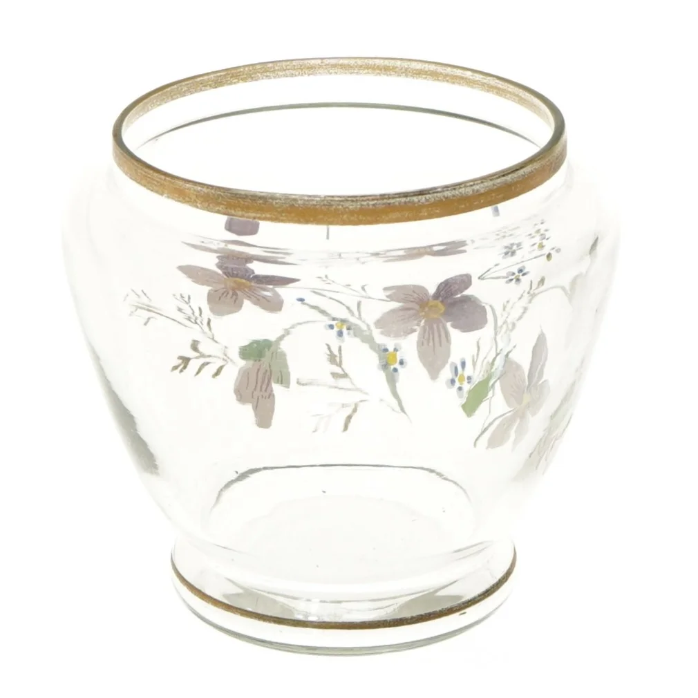 Dekorativ glasvase med blomsterdesign (str. Ø 11x10 cm)