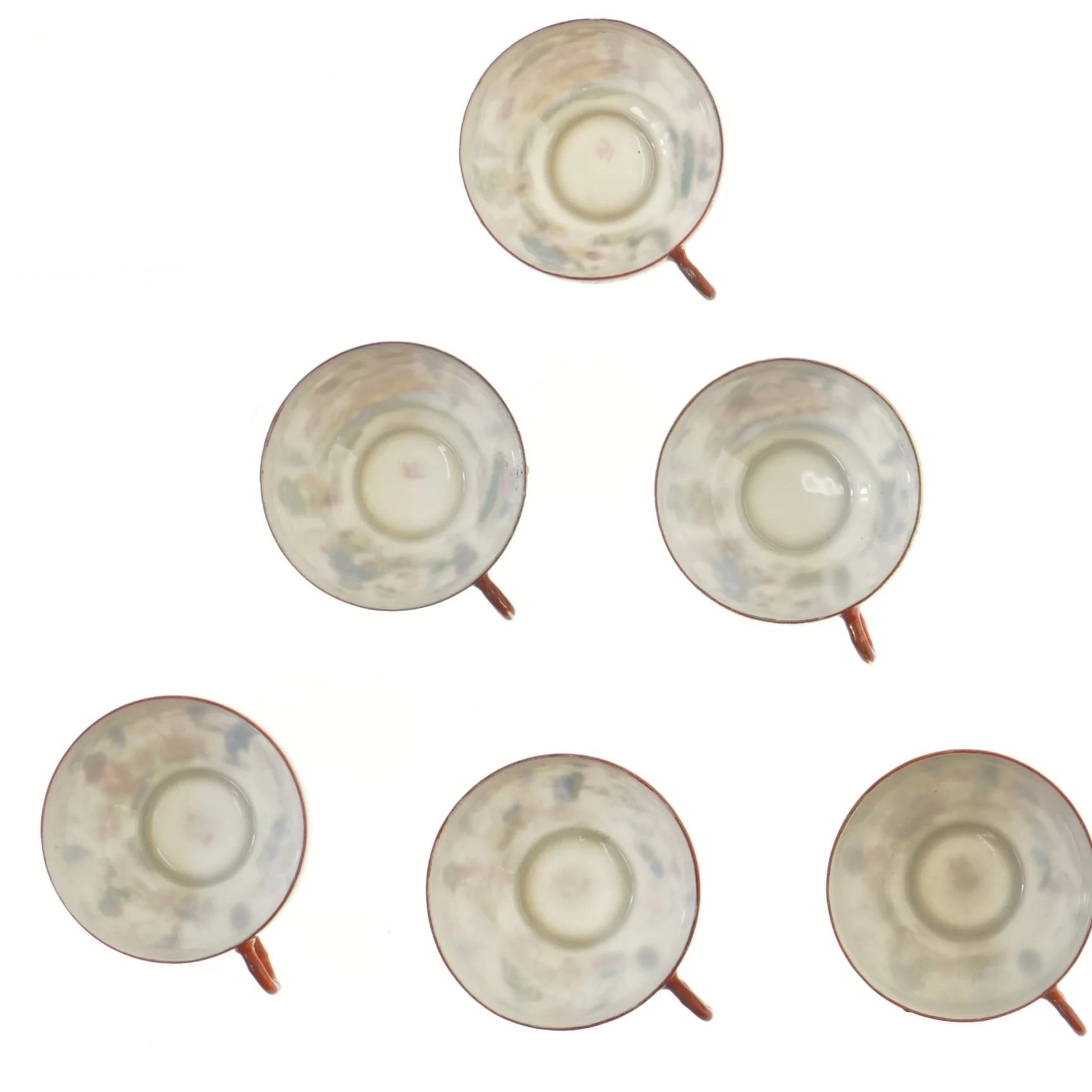 Sæt med 6 kopper med blomstermønster (str. 6 stk Ø 9 cm)