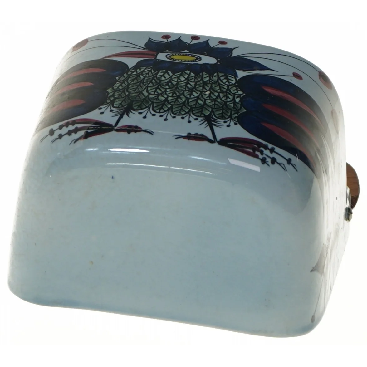 Keramik vægspand med låg (str. 16x14x8 cm)