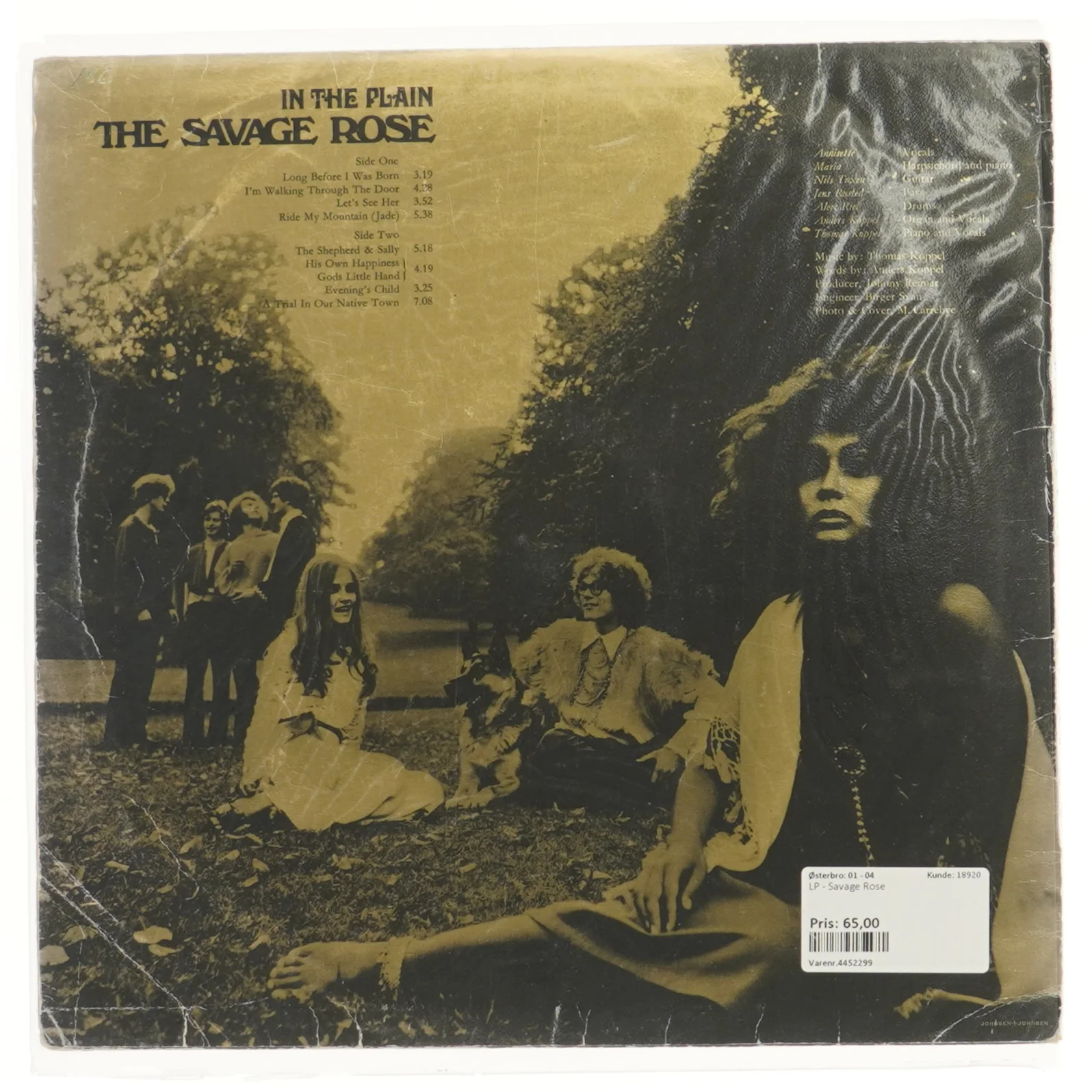 The Savage Rose - In the Plain LP (str. 31x31 cm)