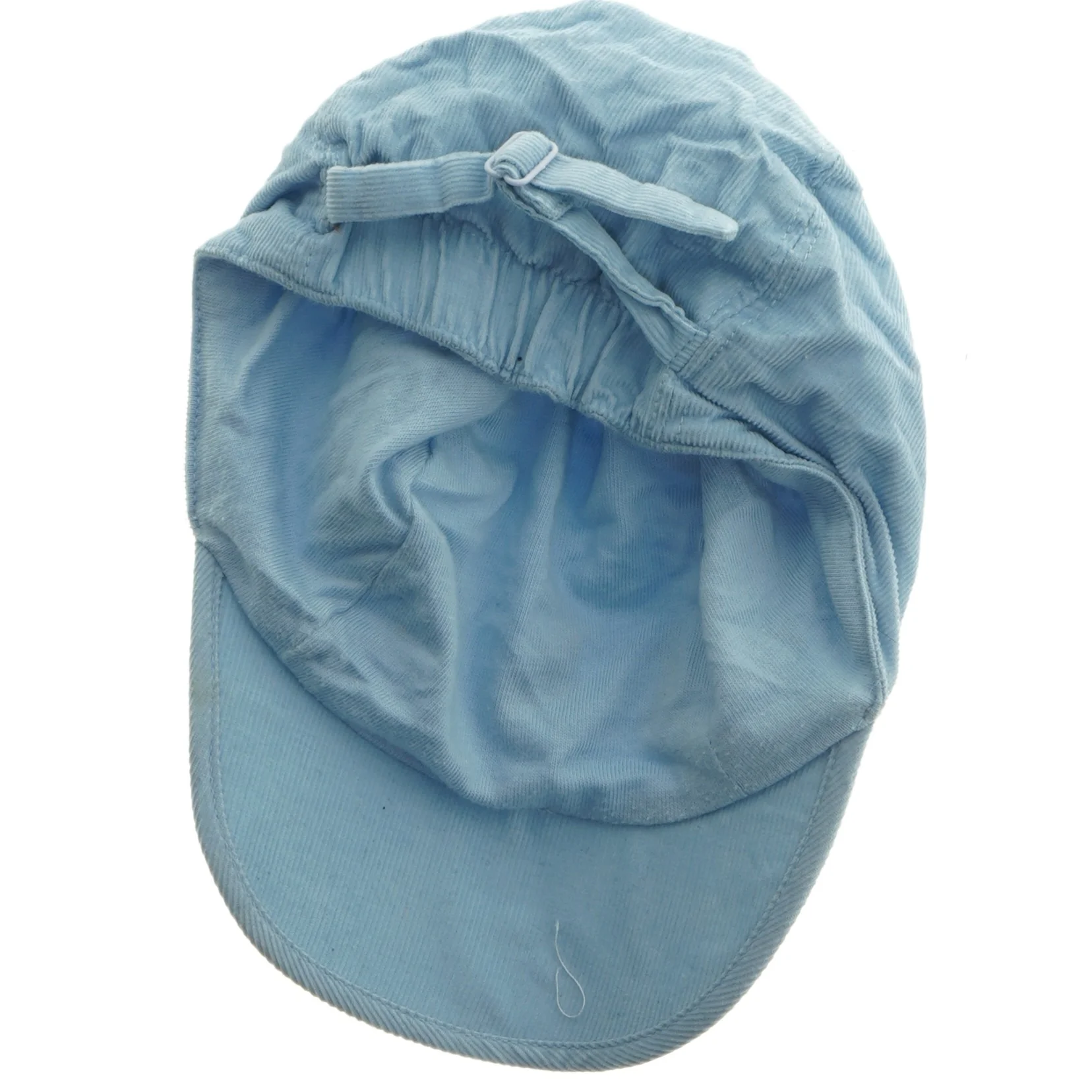 Babycap i blå bomuld (str. 18 cm)